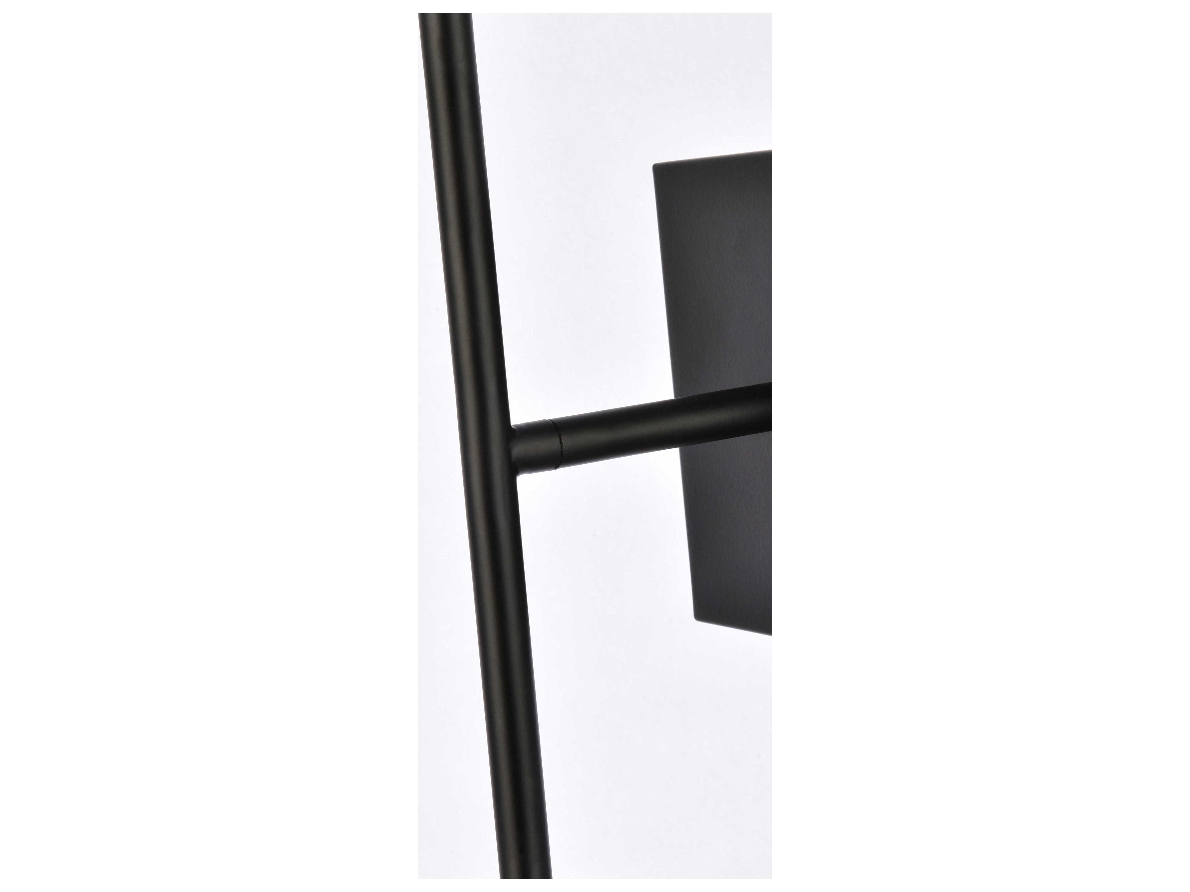 Elegant Lighting Neri 2-Light Black And Clear Glass Wall Sconce