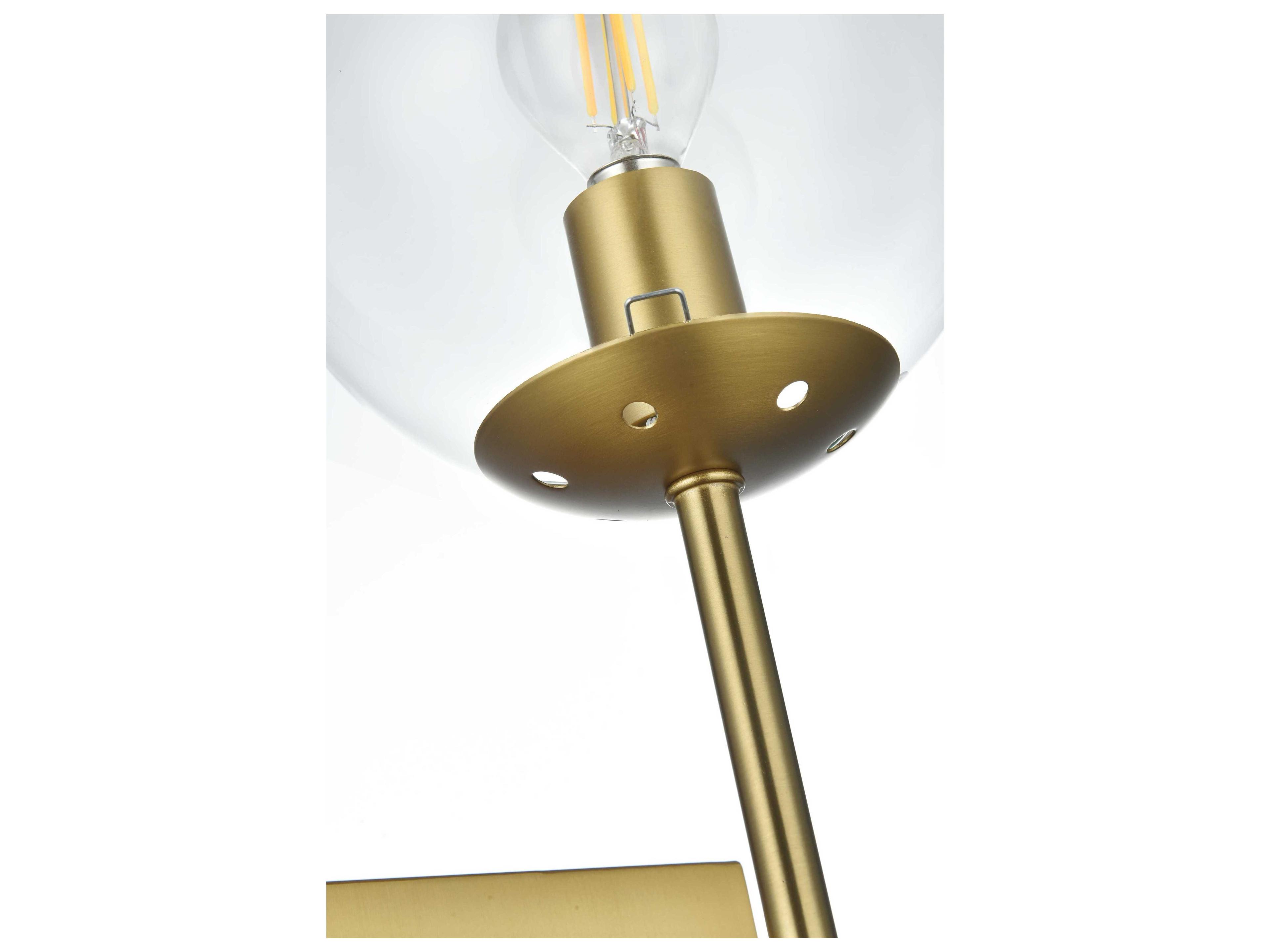 Elegant Lighting Neri 2-Light Satin Gold Wall Sconce
