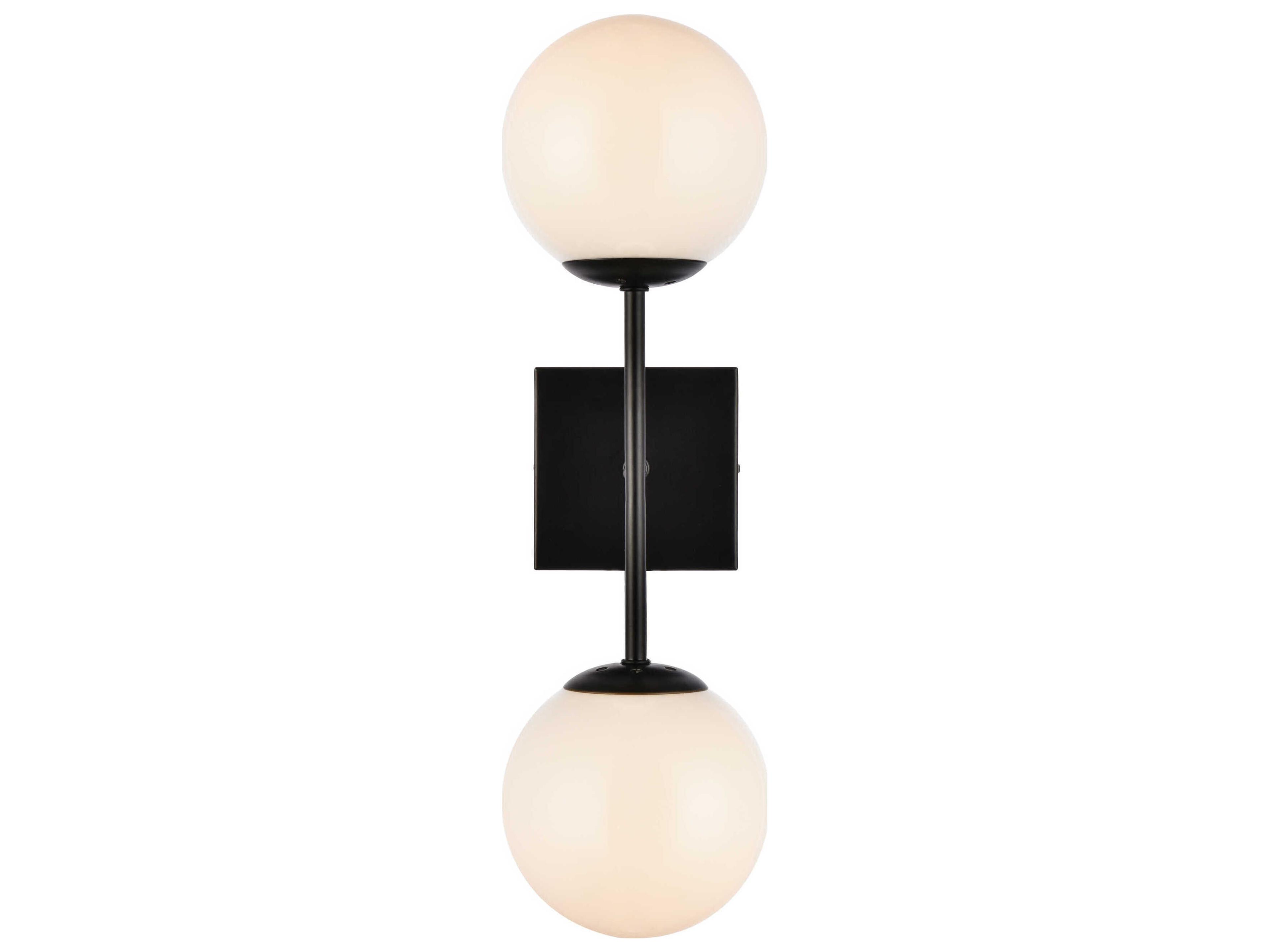 Neri 2-Light Black And White Glass Wall Sconce