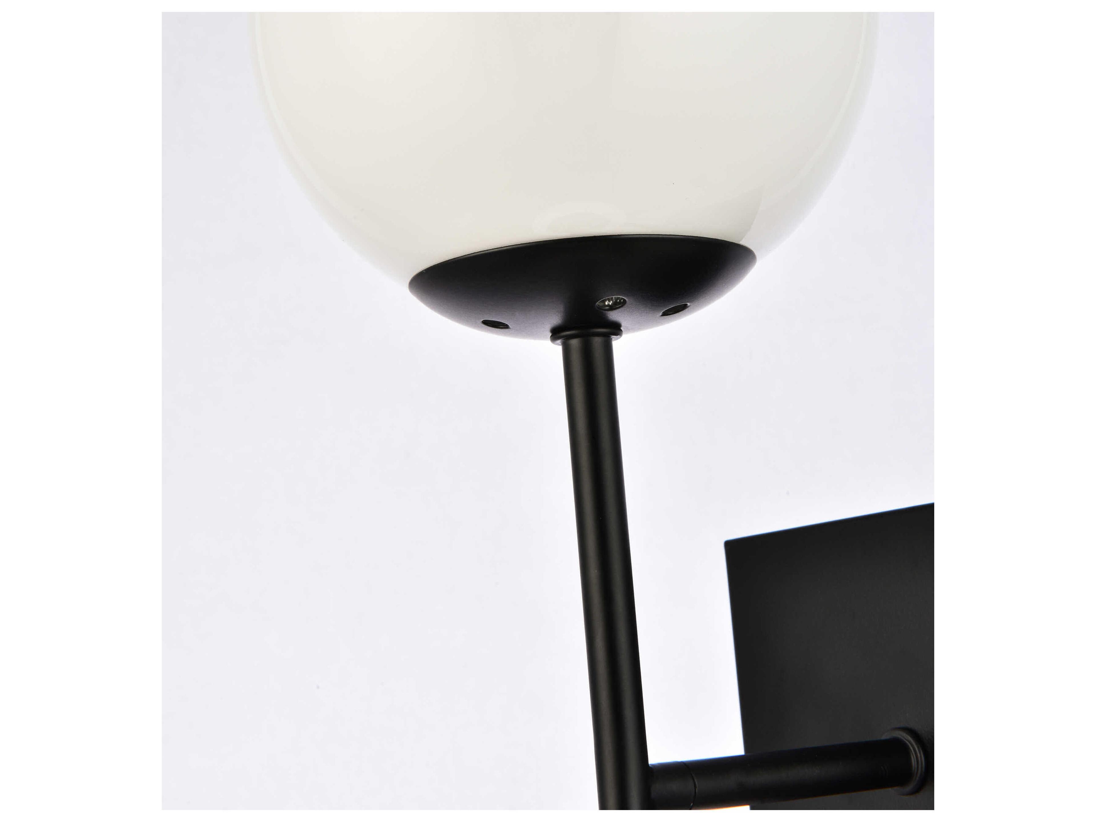 Elegant Lighting Neri 2-Light Black And White Glass Wall Sconce