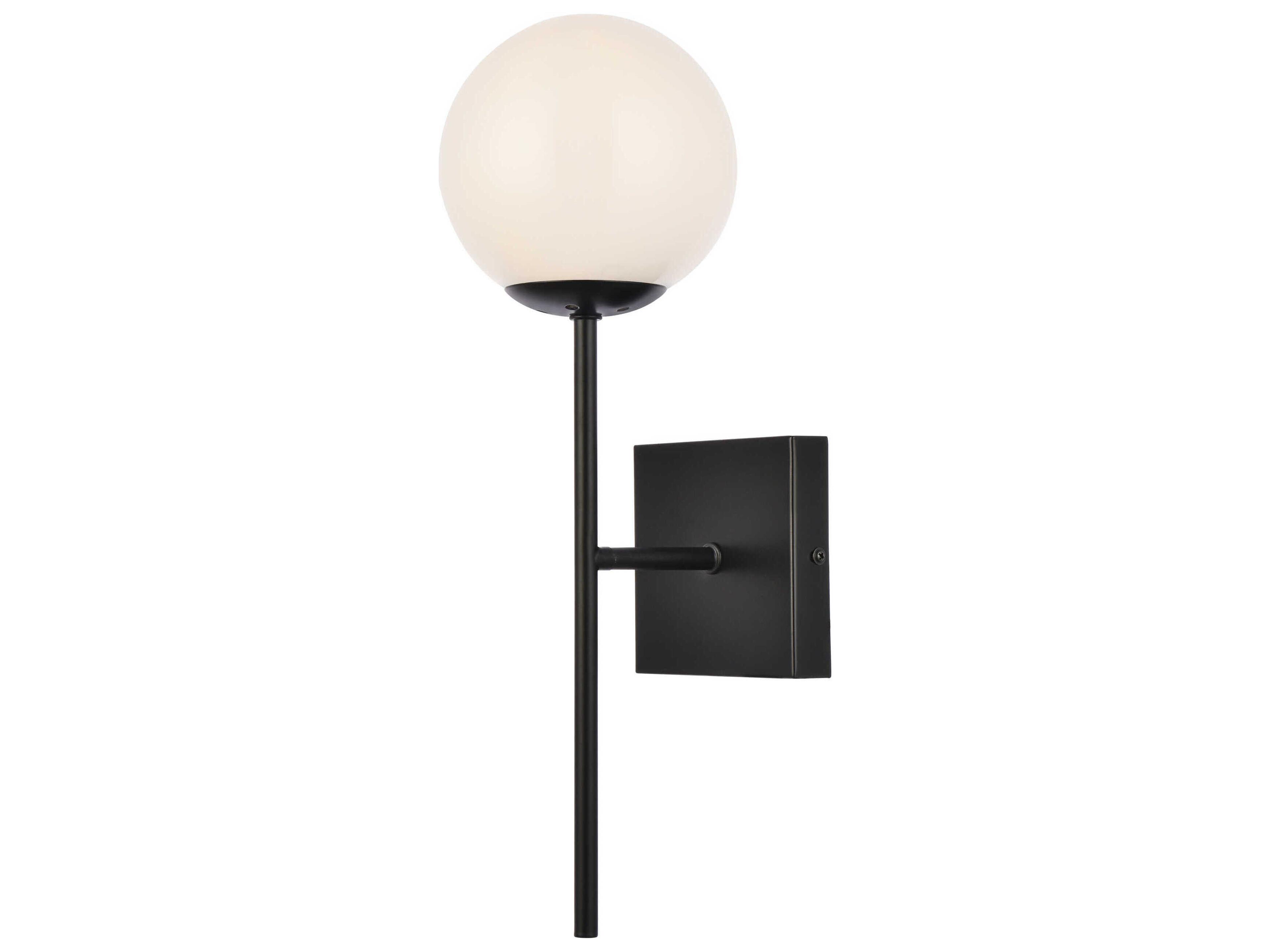 Elegant Lighting Neri 1-Light Black And White Glass Wall Sconce