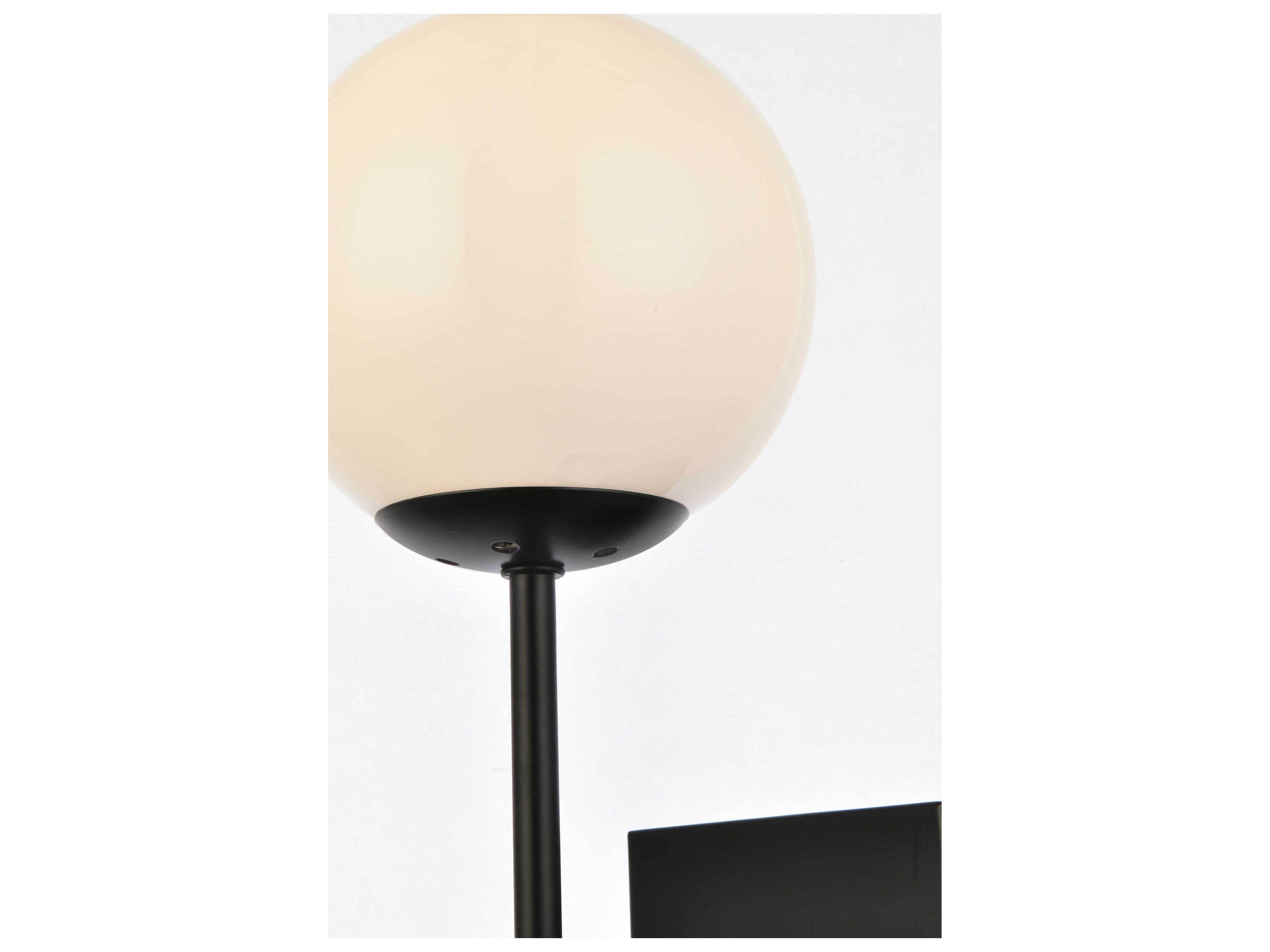 Elegant Lighting Neri 1-Light Black And White Glass Wall Sconce