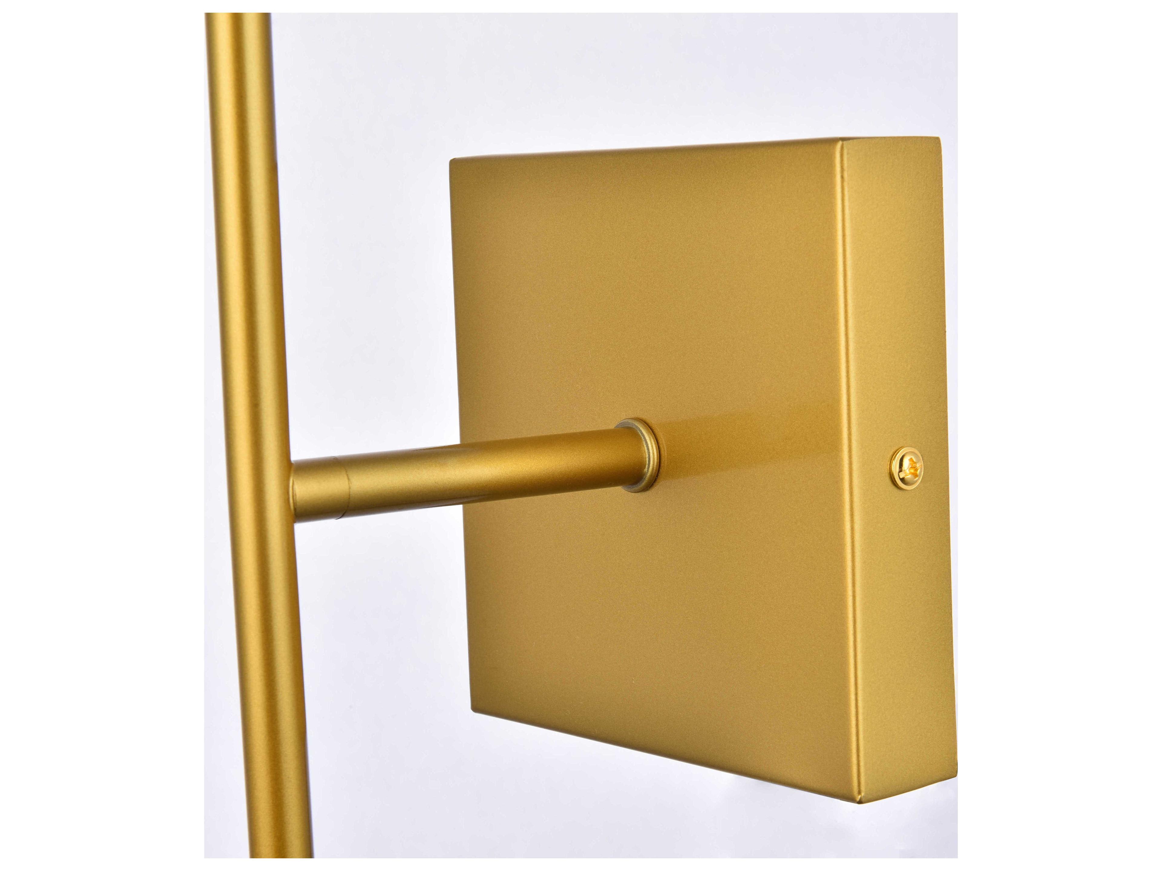 Elegant Lighting Neri 1-Light Brass And White Glass Wall Sconce