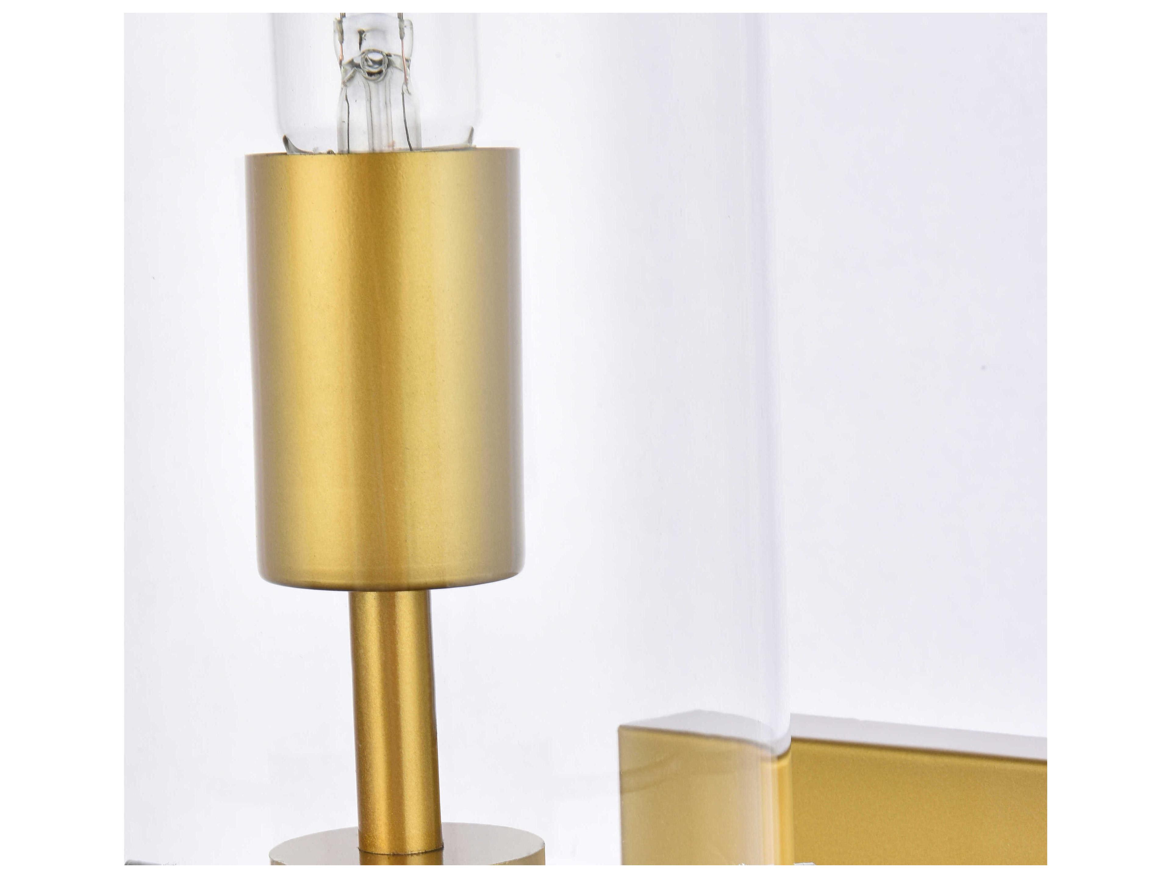 Elegant Lighting Savant 1-Light Brass And Clear Glass Wall Sconce