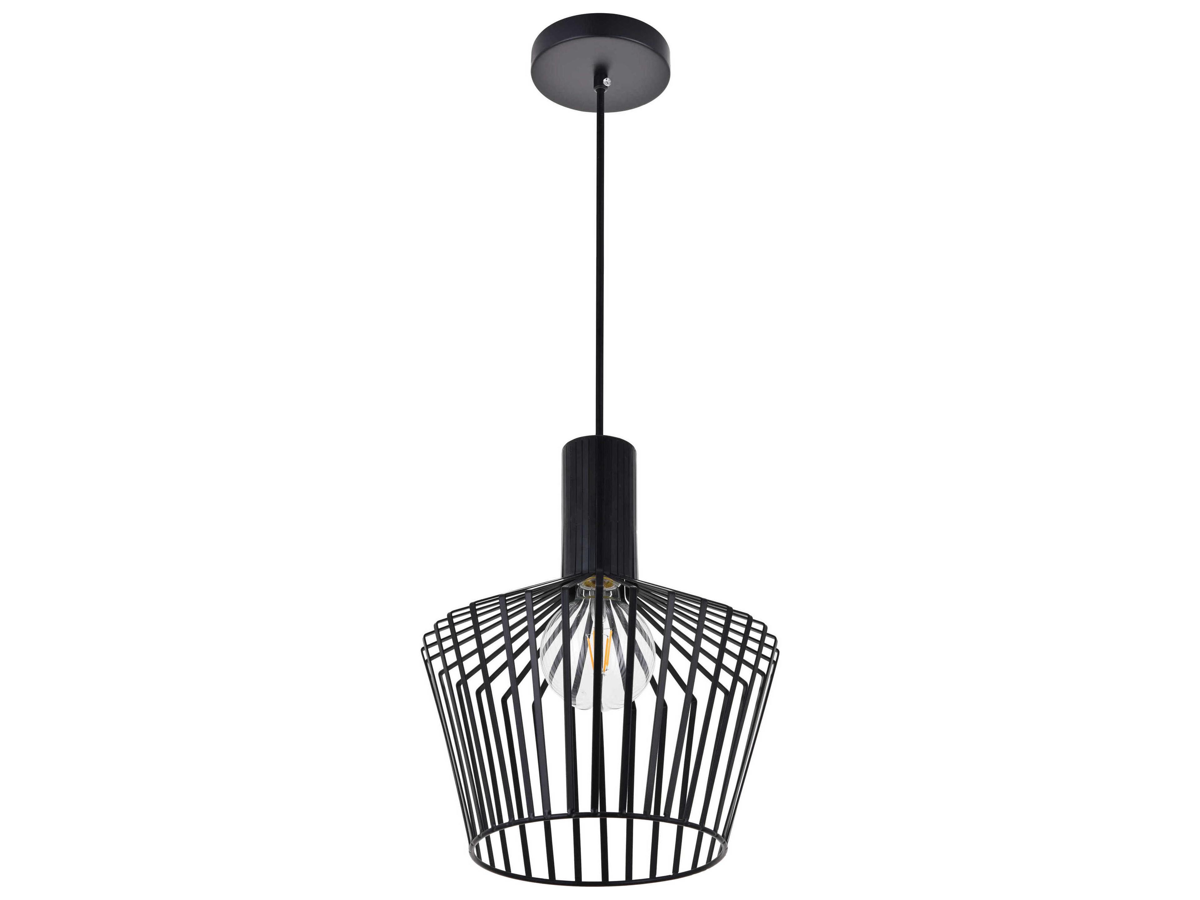 Elegant Lighting Ronnie 1-Light Black Geometric Mini Pendant