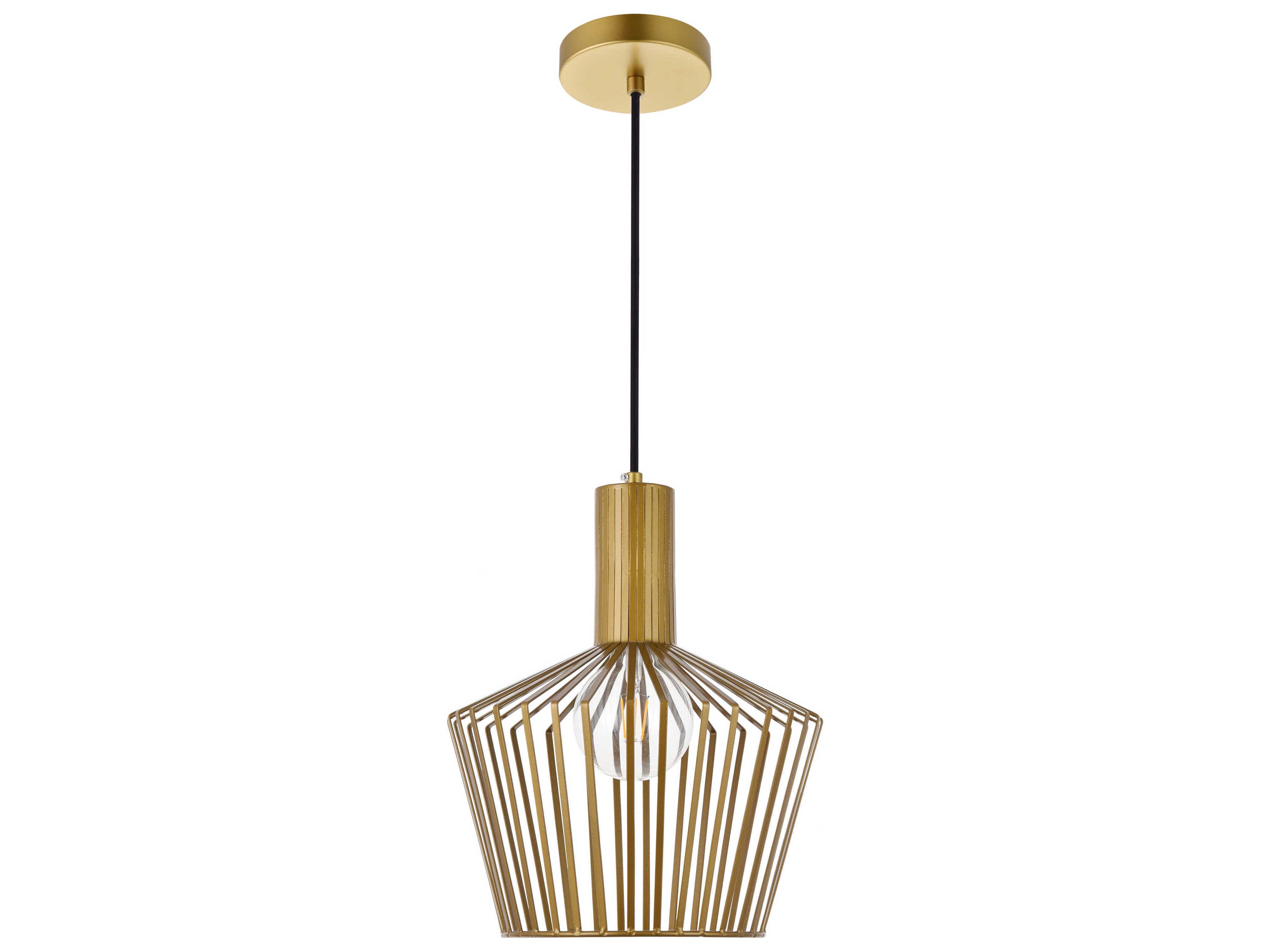 Elegant Lighting Ronnie 1-Light Black Geometric Mini Pendant