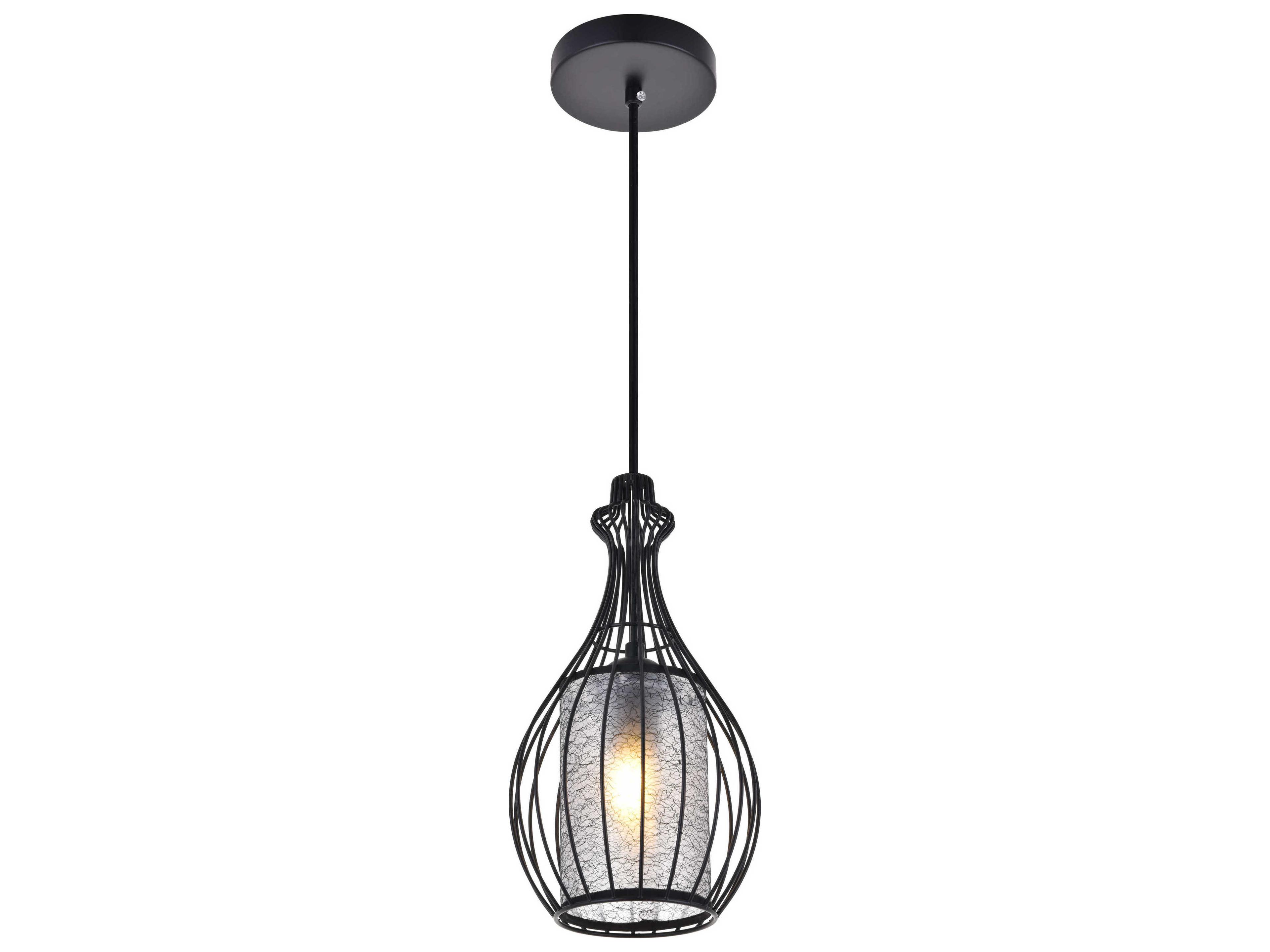 Elegant Lighting Miya 1-Light Black Mini Pendant