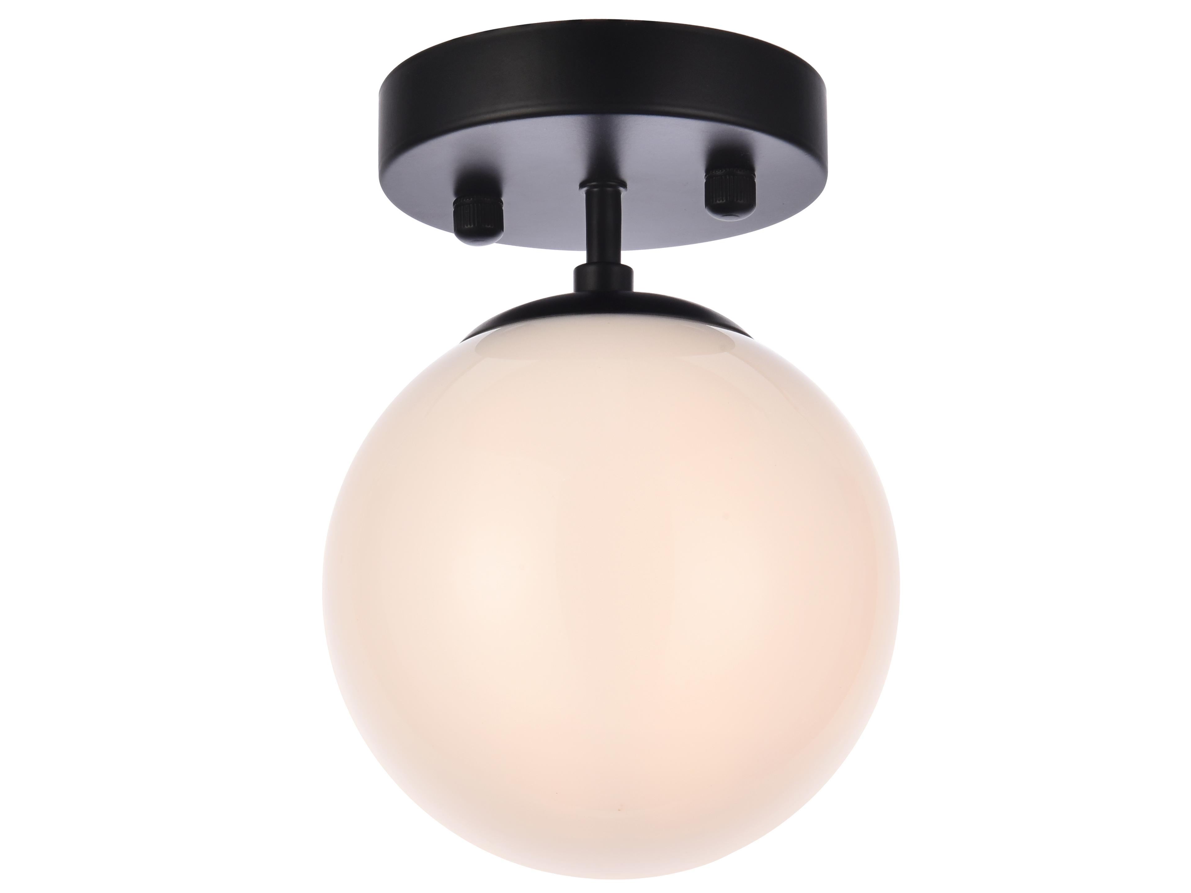 Elegant Lighting Mimi 1-Light Black And Frosted White Glass Wall Sconce