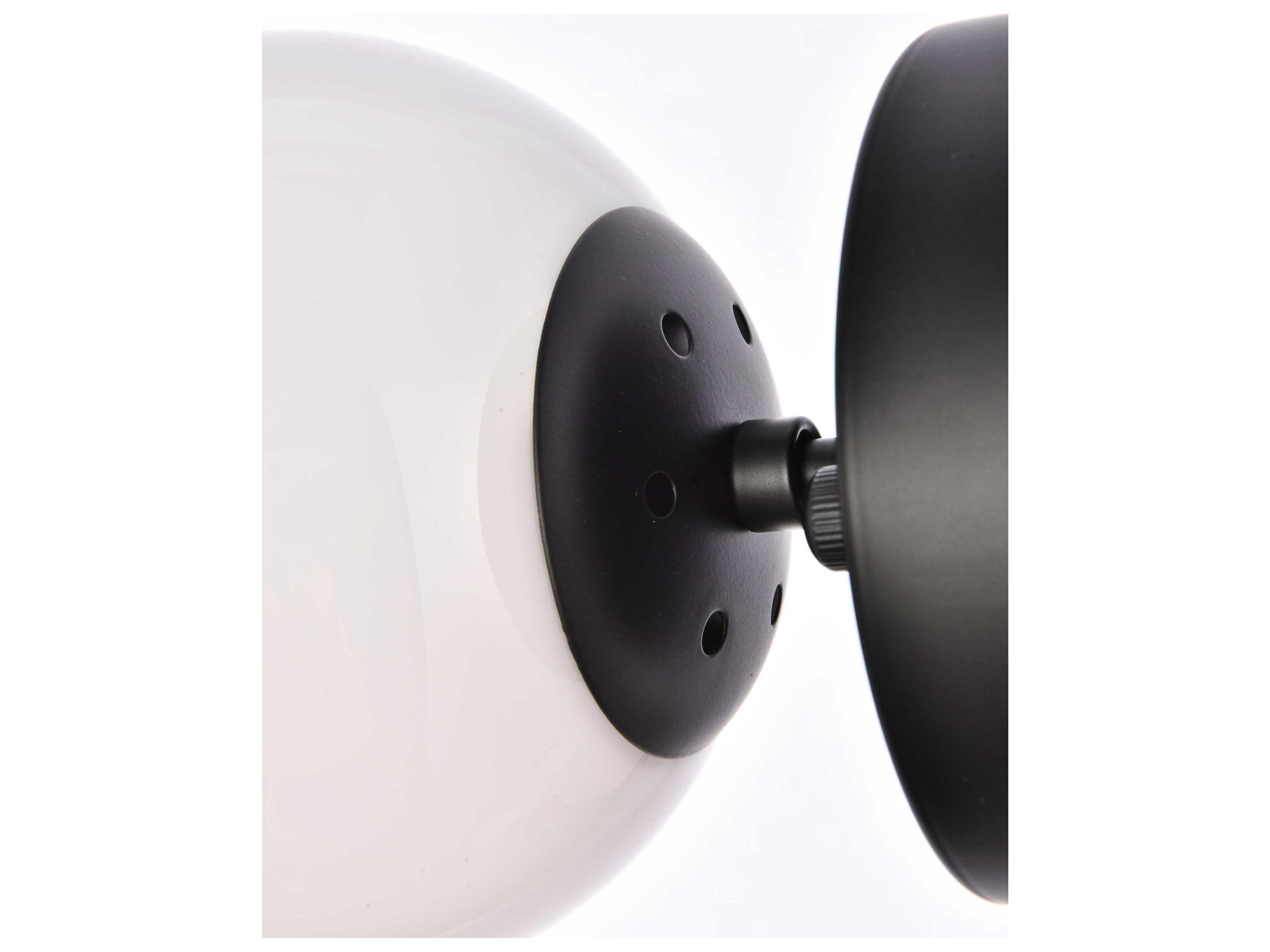 Elegant Lighting Mimi 1-Light Black And Frosted White Glass Wall Sconce