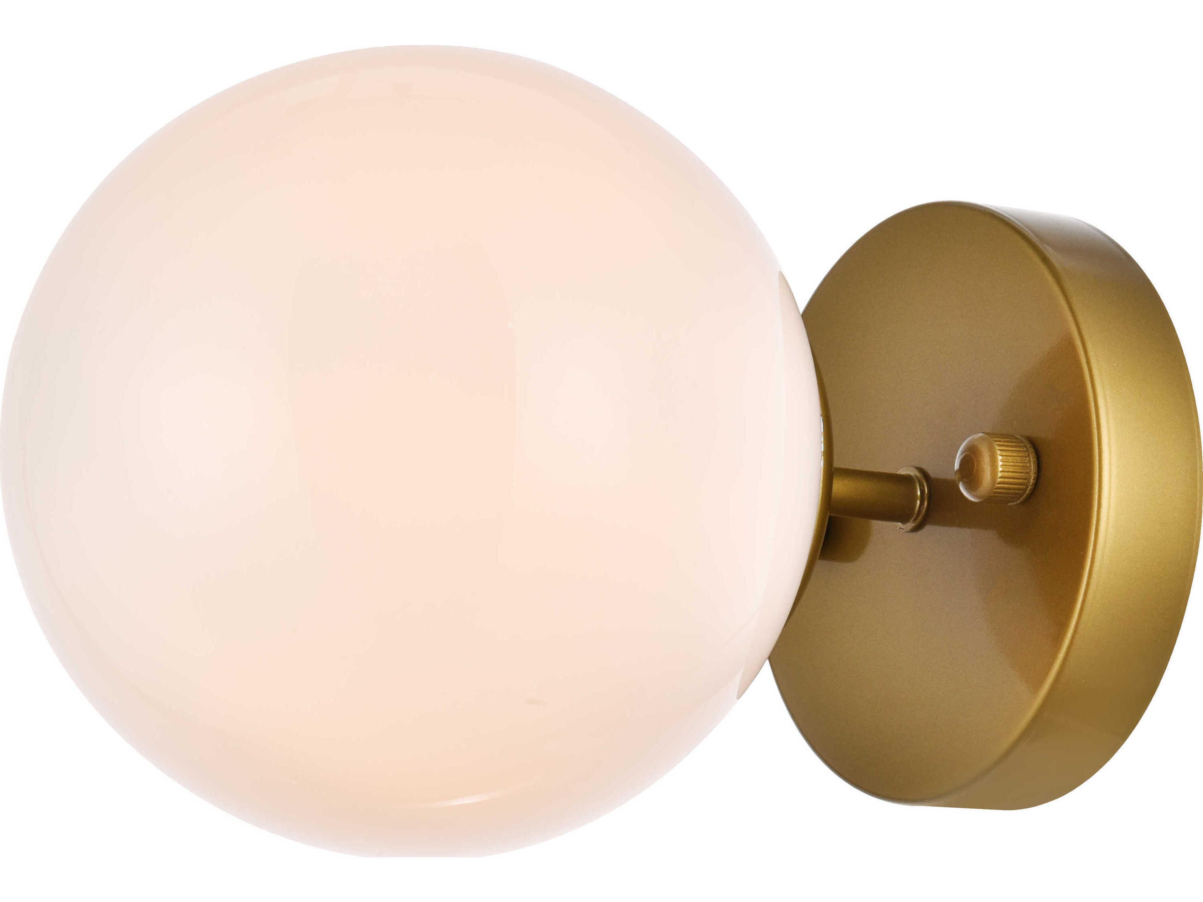Mimi 1-Light Brass And Frosted White Glass Wall Sconce