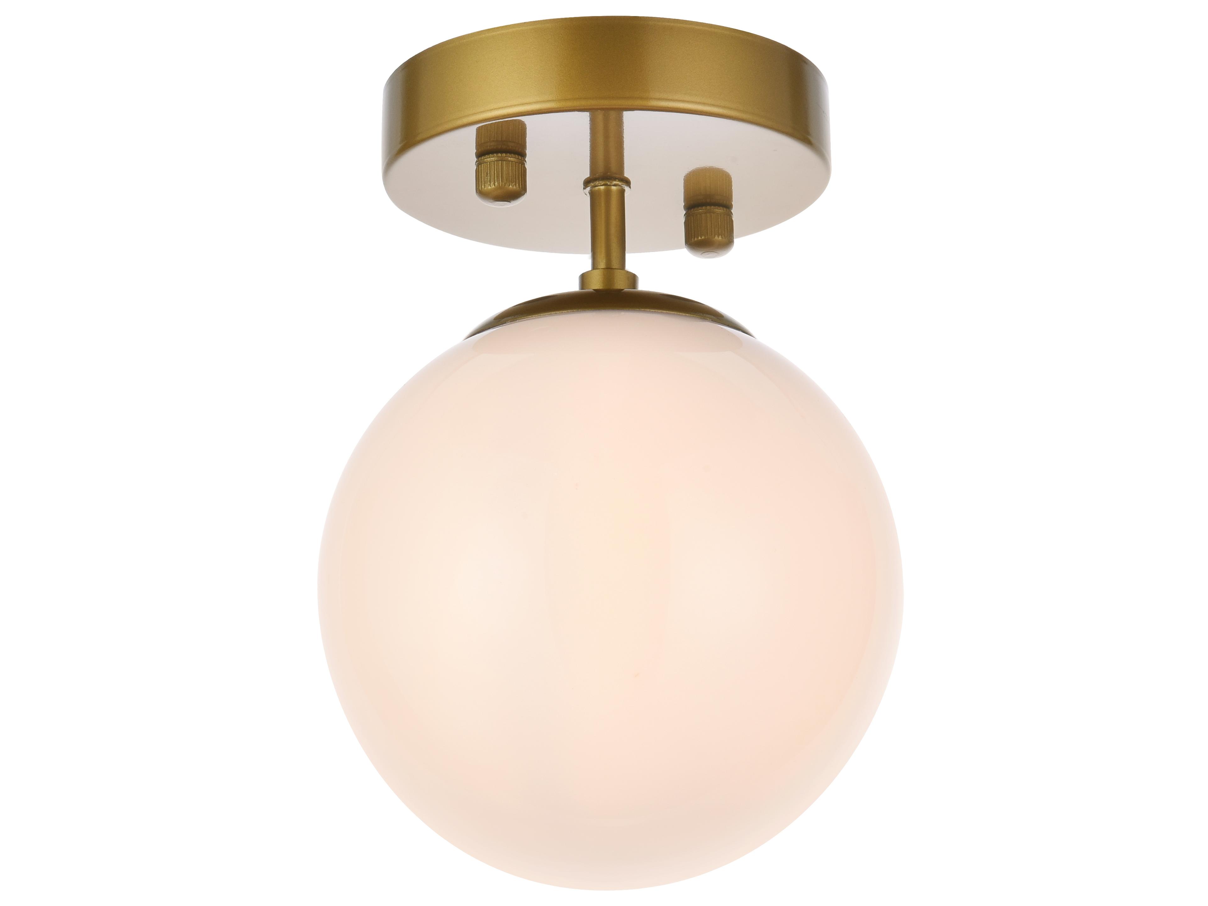 Elegant Lighting Mimi 1-Light Brass And Frosted White Glass Wall Sconce