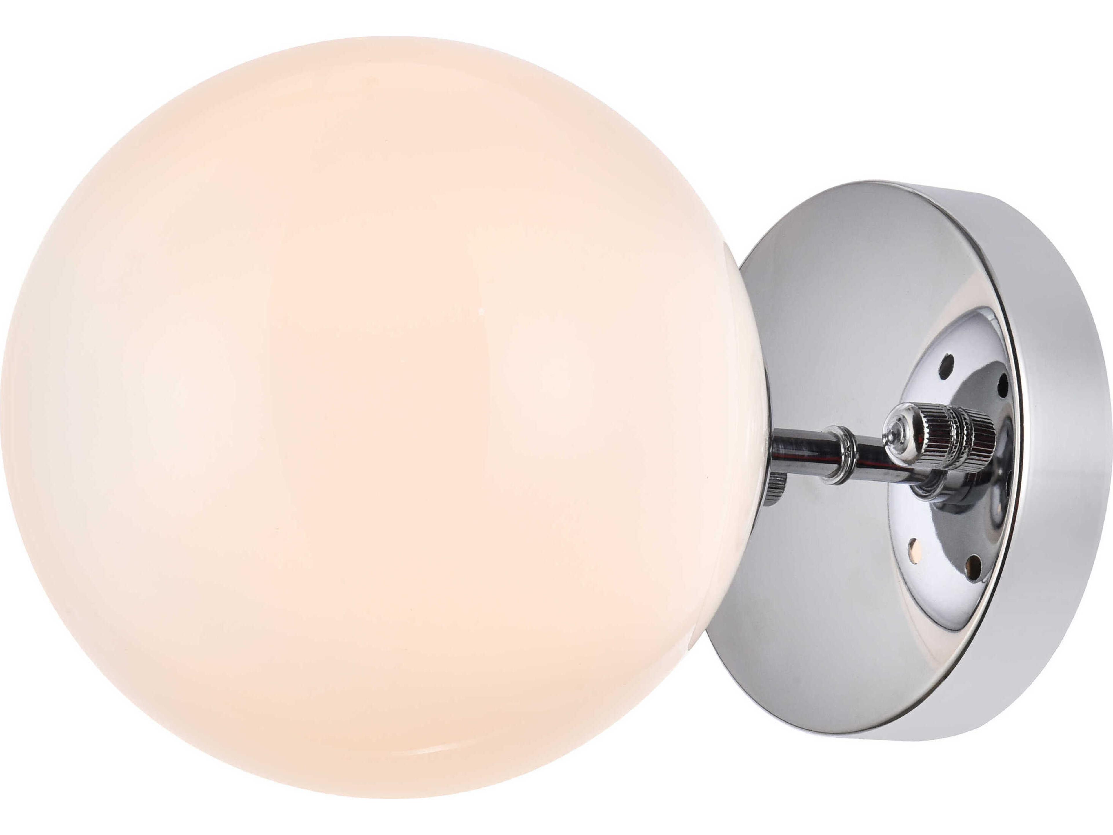 Mimi 1-Light Chrome And Frosted White Glass Wall Sconce