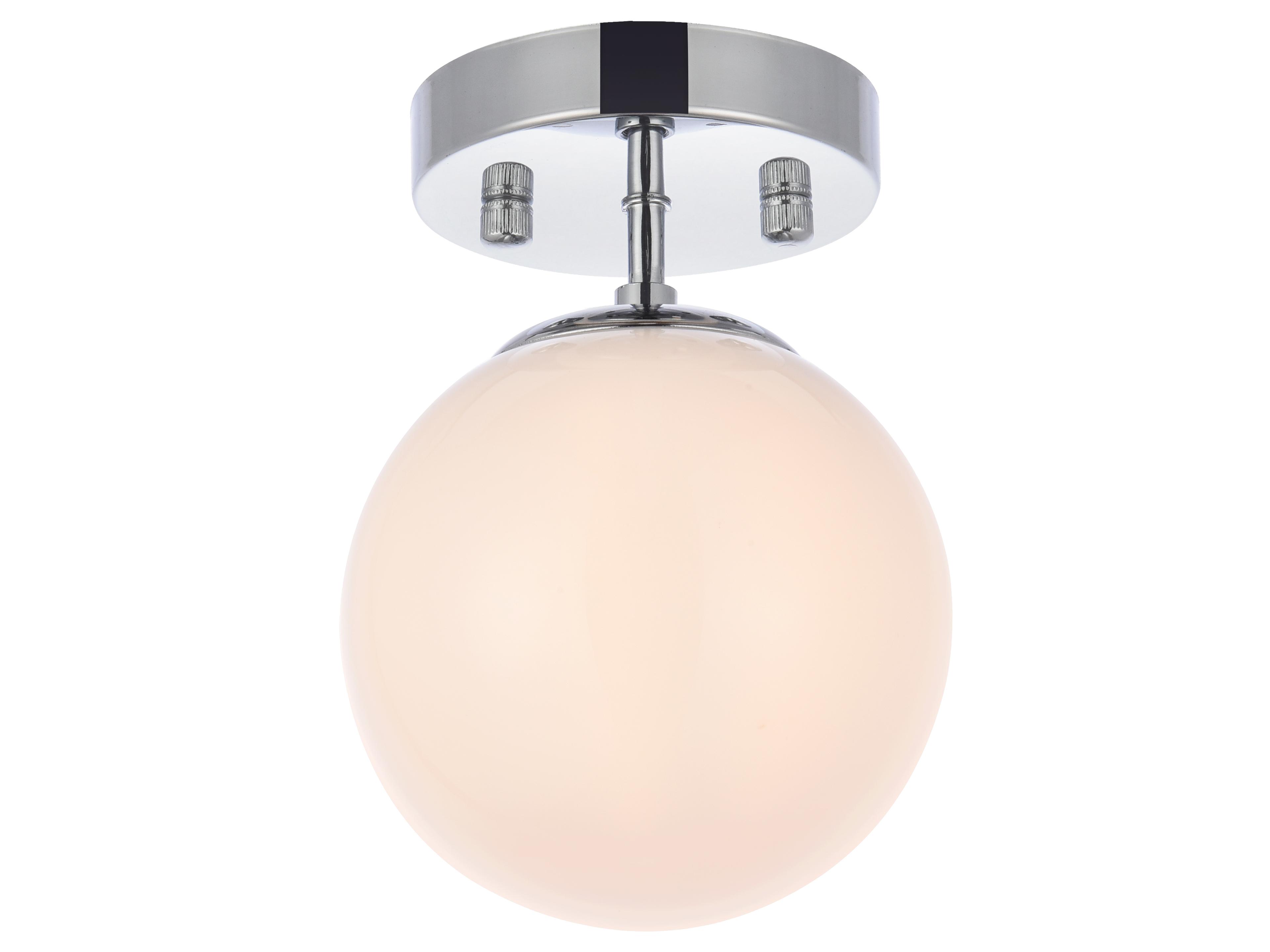 Elegant Lighting Mimi 1-Light Chrome And Frosted White Glass Wall Sconce