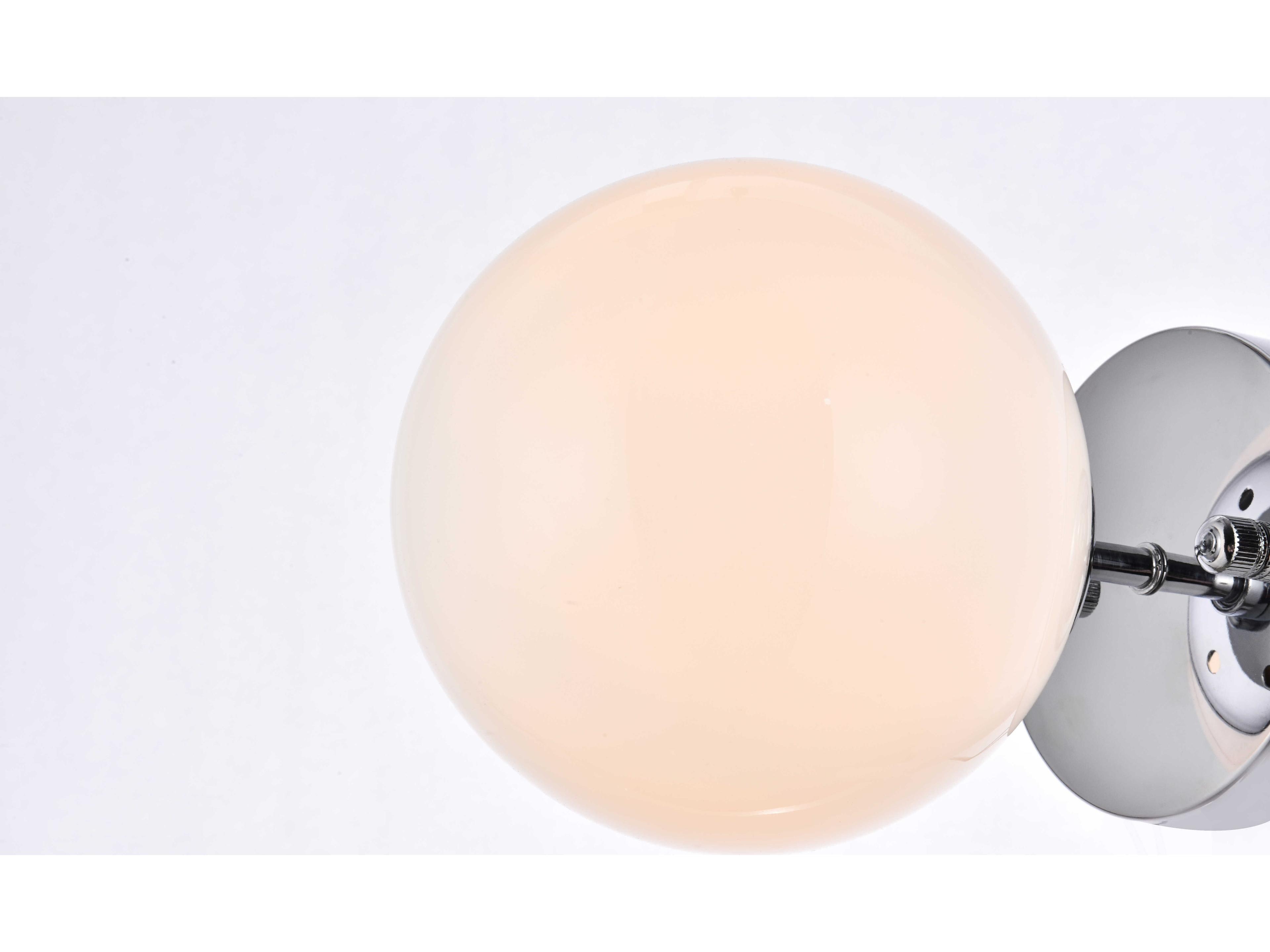 Elegant Lighting Mimi 1-Light Chrome And Frosted White Glass Wall Sconce