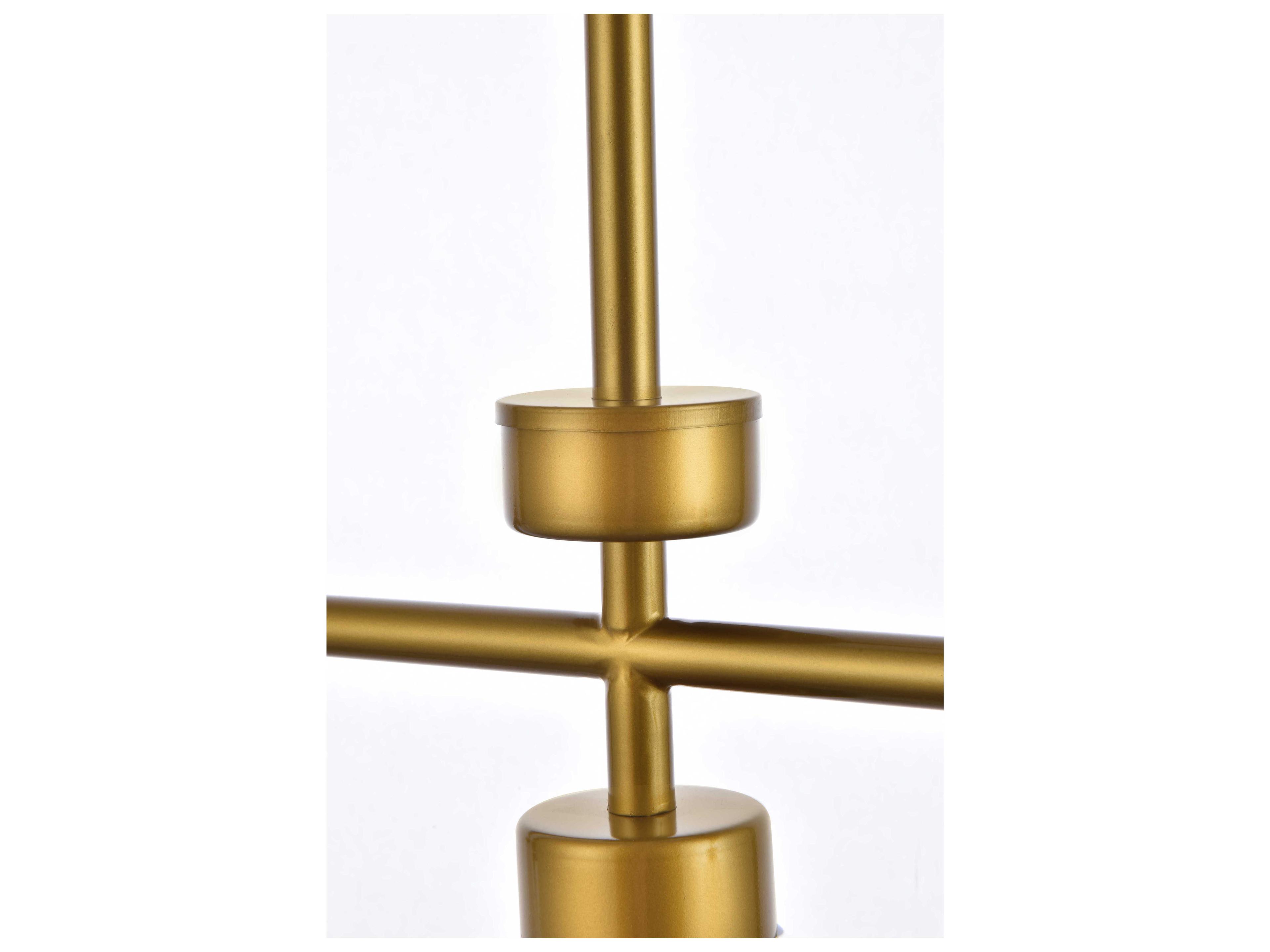 Elegant Lighting Mera 3-Light Brass & Clear Glass Linear Island Pendant