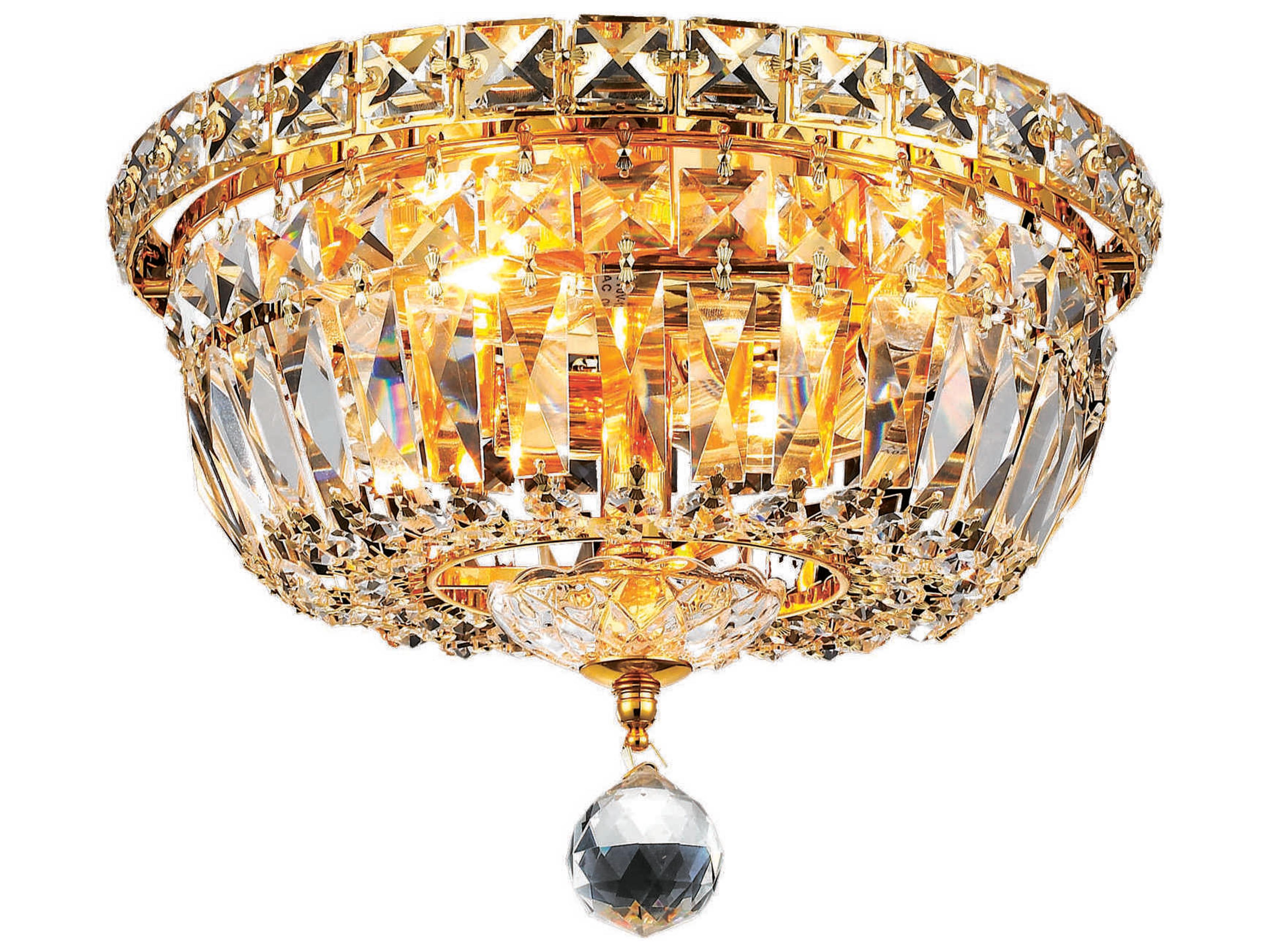 Elegant Lighting Wiley 4-Light Chrome Crystal Bowl Flush Mount
