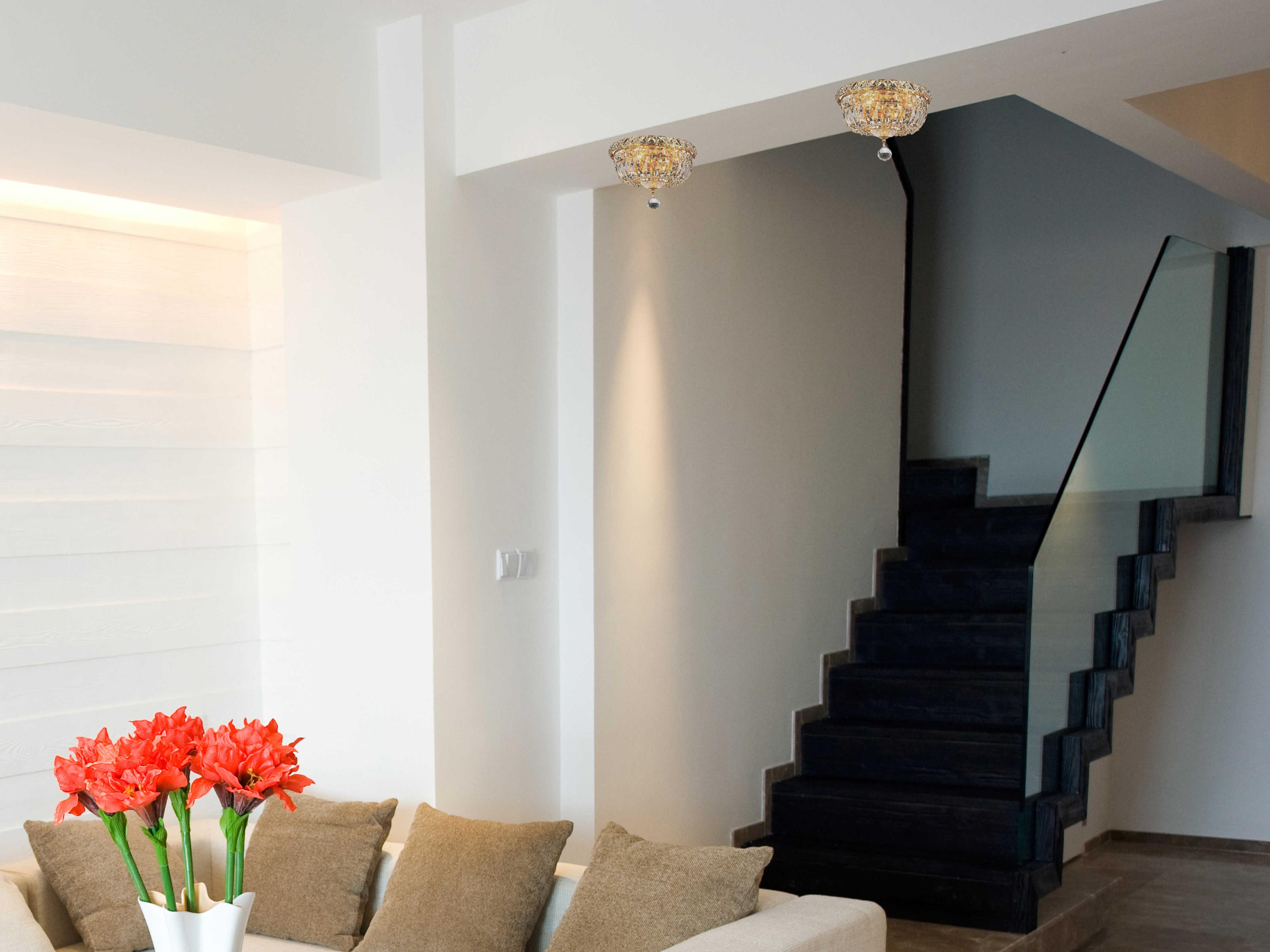 Elegant Lighting Wiley 4-Light Chrome Crystal Bowl Flush Mount