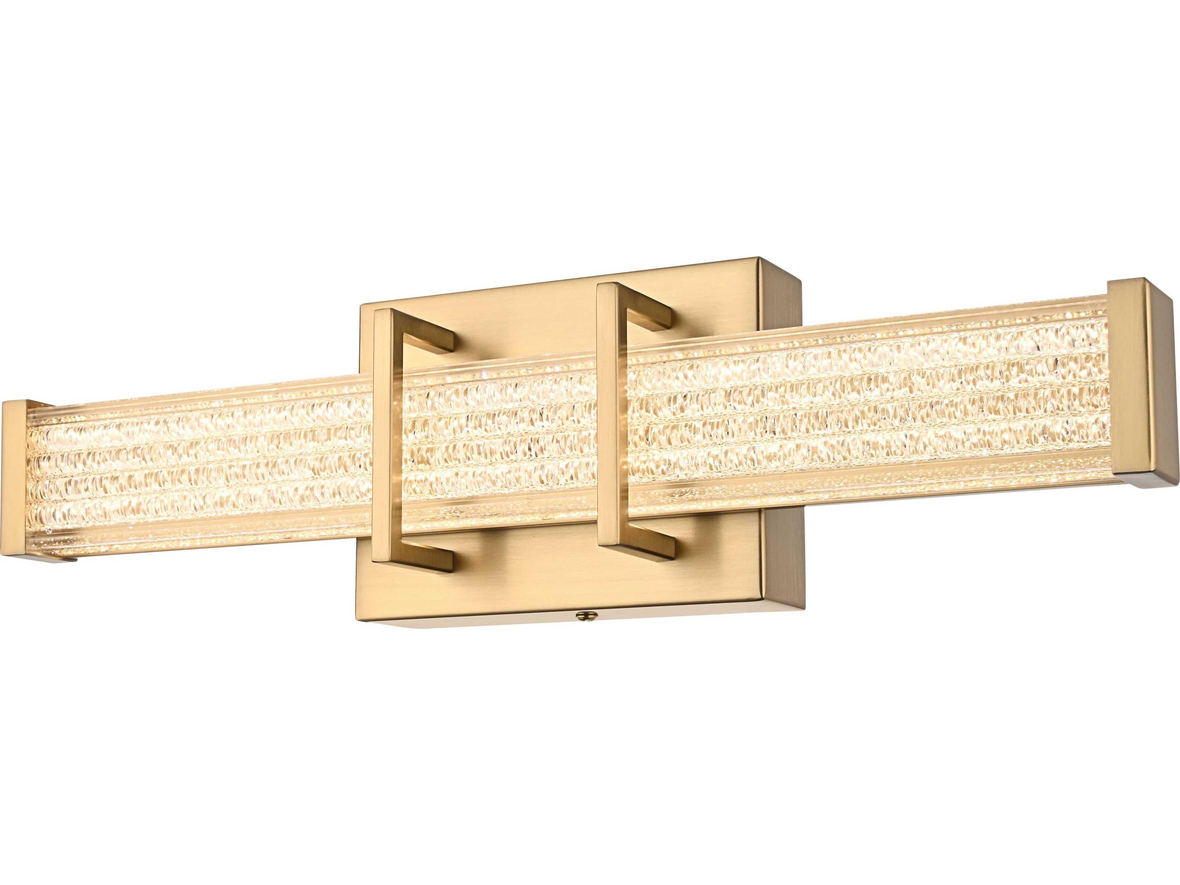 Elegant Lighting Ivaan 1-Light Satin Gold Black Vanity Light