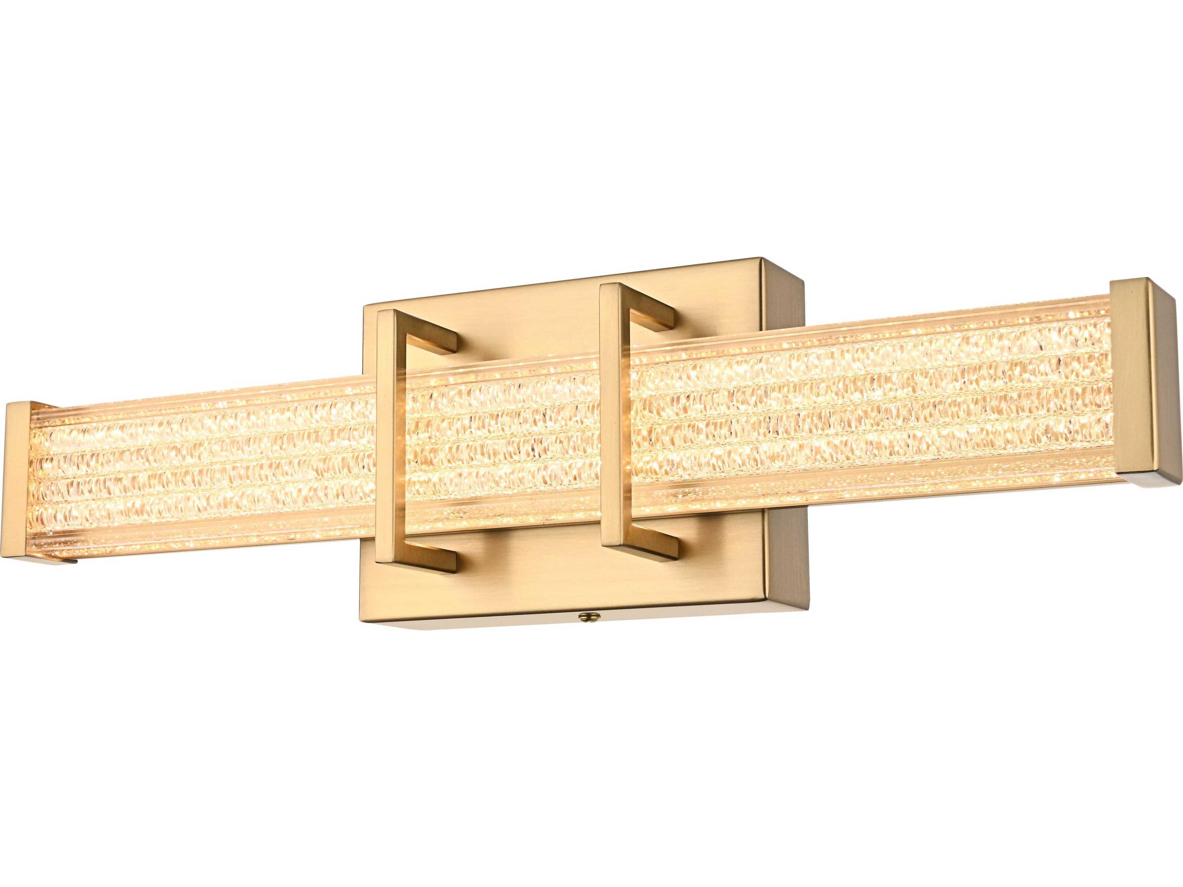 Elegant Lighting Ivaan 1-Light Satin Gold Black Vanity Light