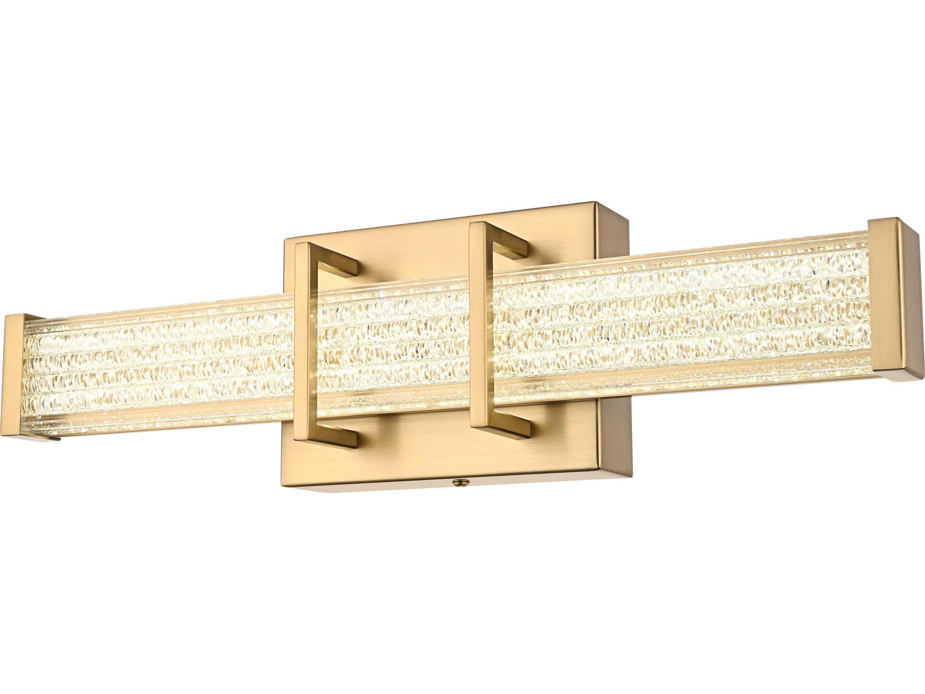 Elegant Lighting Ivaan 1-Light Satin Gold Black Vanity Light