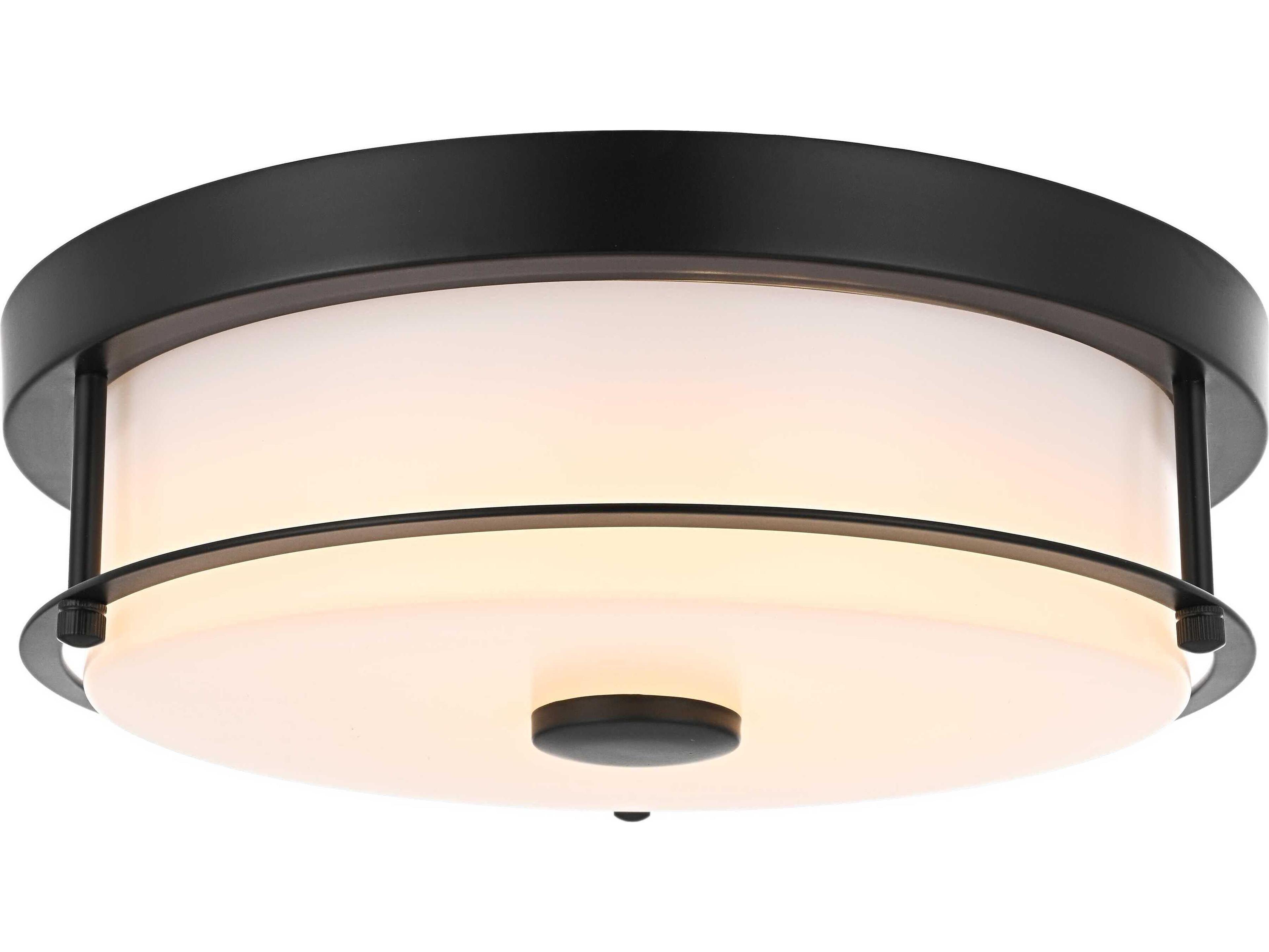 Kolson 1-Light Black Round Flush Mount