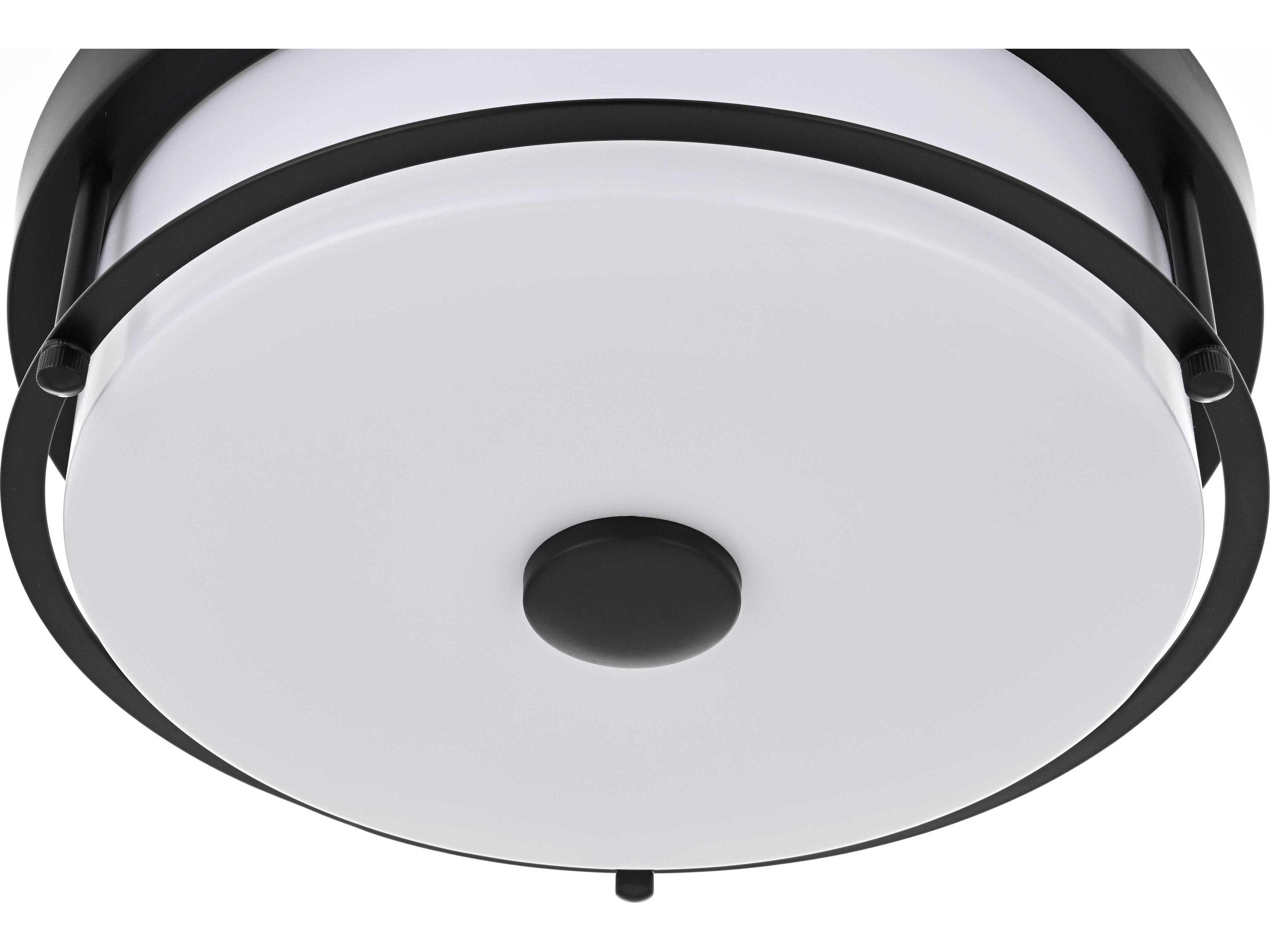 Elegant Lighting Kolson 1-Light Black Round Flush Mount