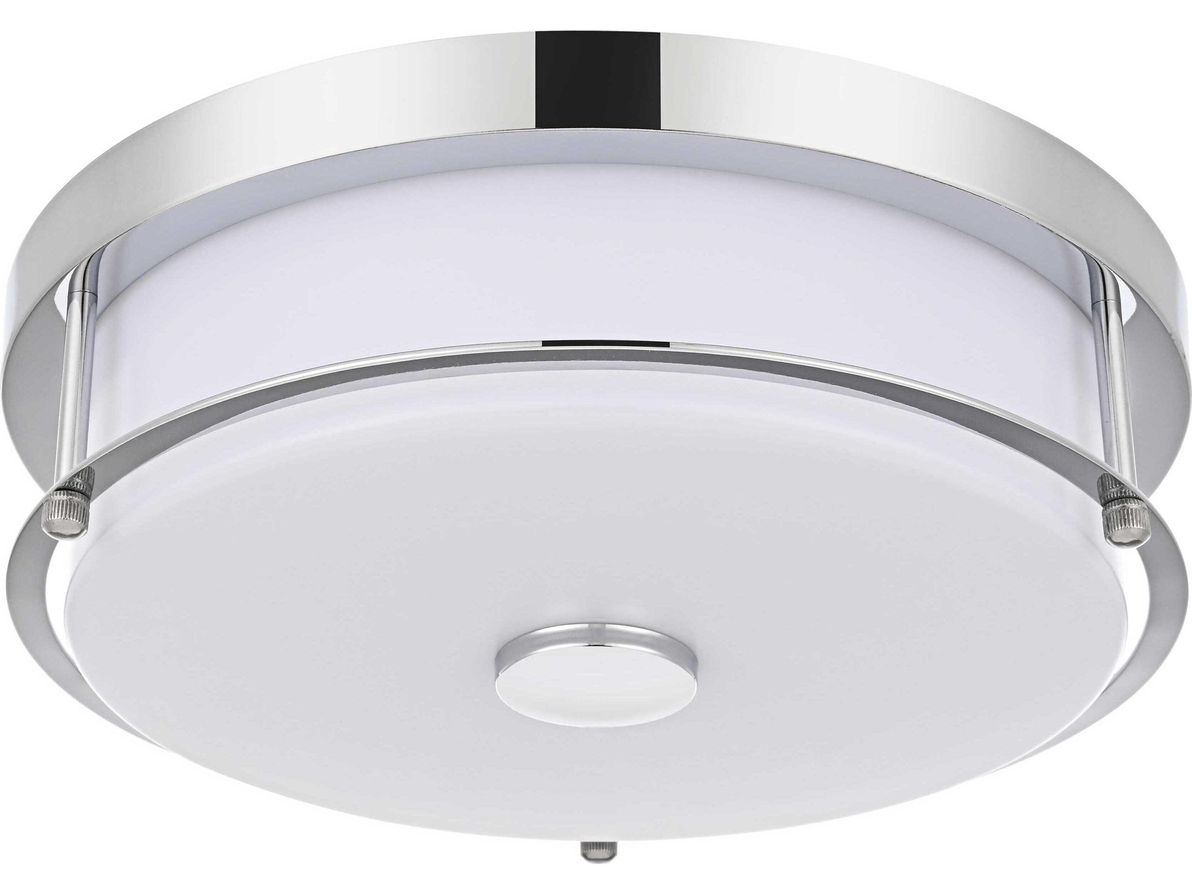Elegant Lighting Kolson 1-Light Chrome Round Flush Mount