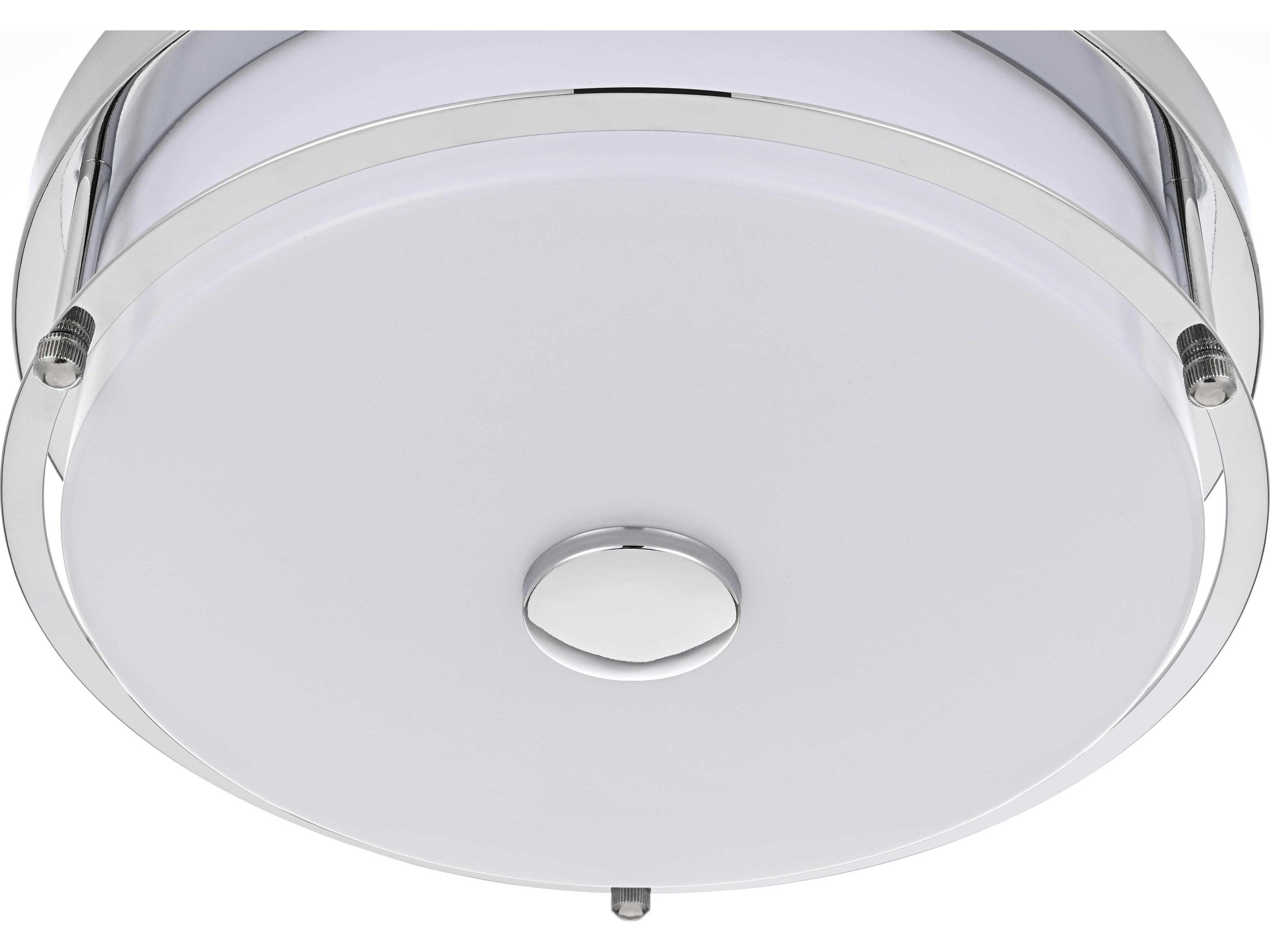 Elegant Lighting Kolson 1-Light Chrome Round Flush Mount