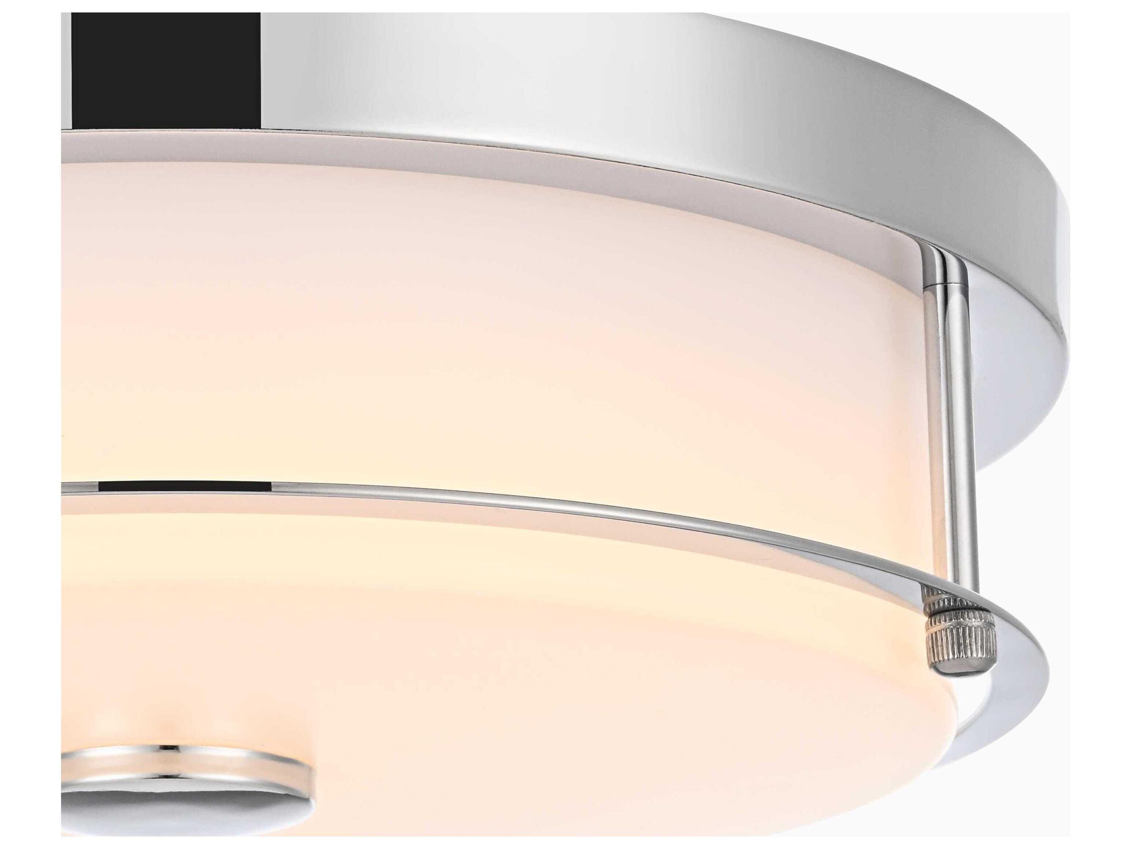 Elegant Lighting Kolson 1-Light Chrome Round Flush Mount
