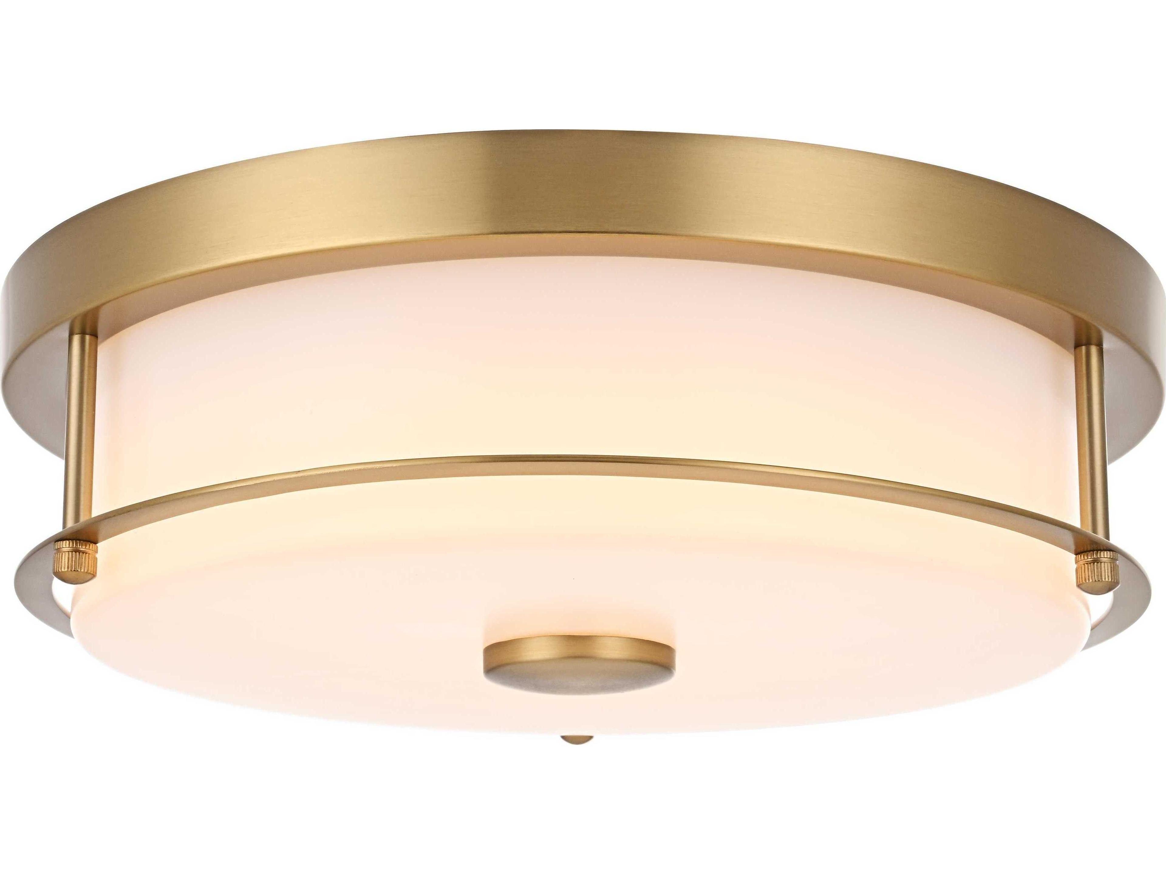Kolson 1-Light Satin Gold Round Flush Mount