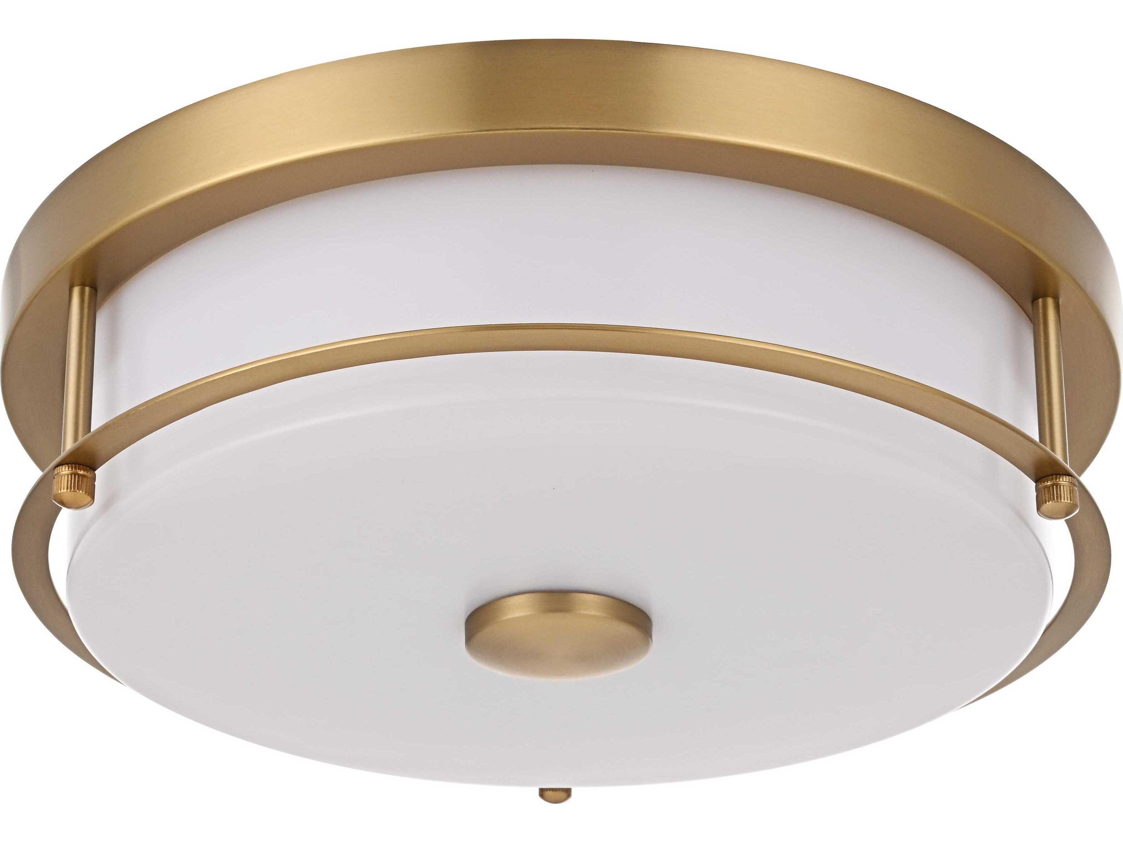 Elegant Lighting Kolson 1-Light Satin Gold Round Flush Mount