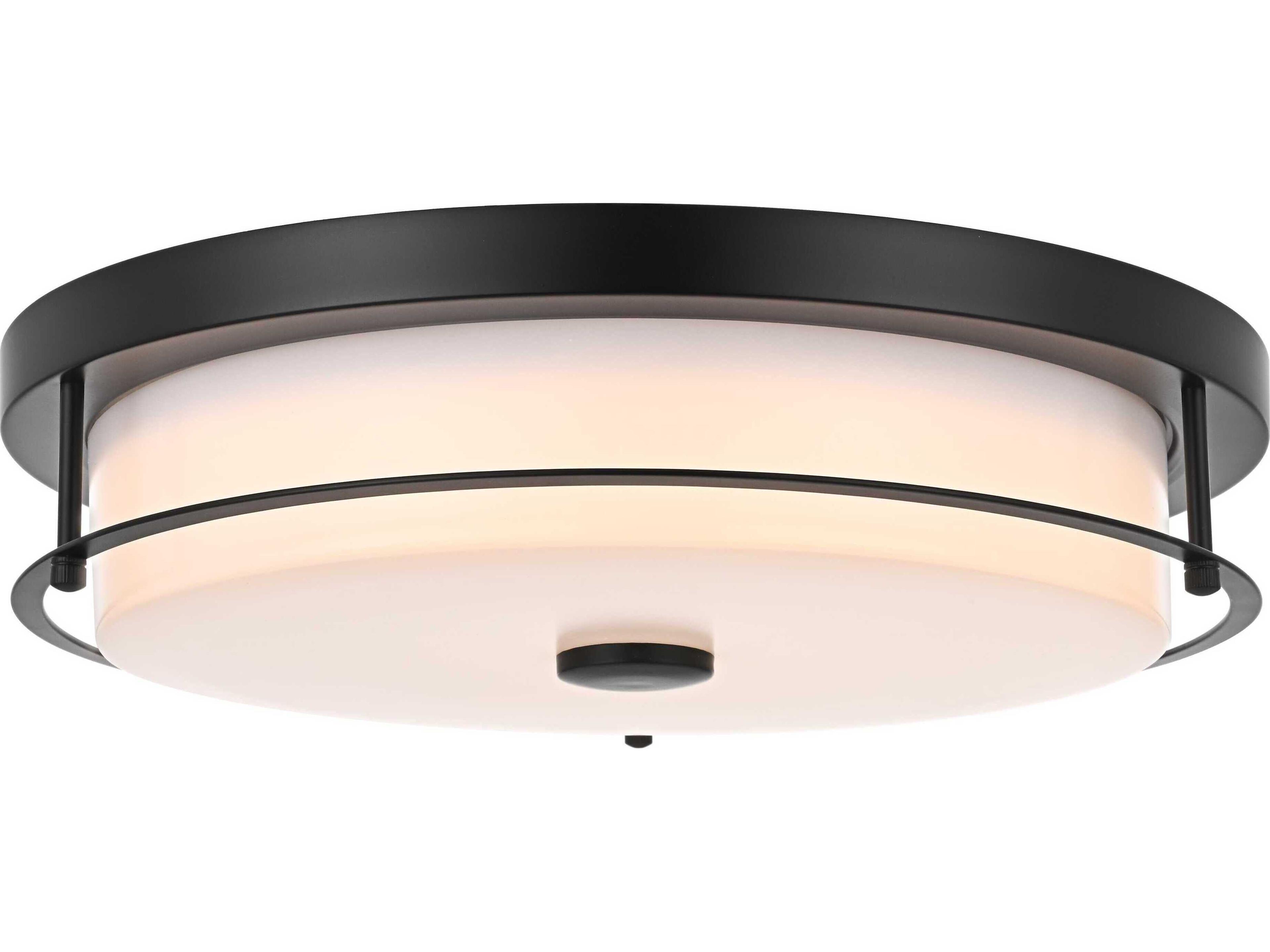 Kolson 1-Light Black Round Flush Mount