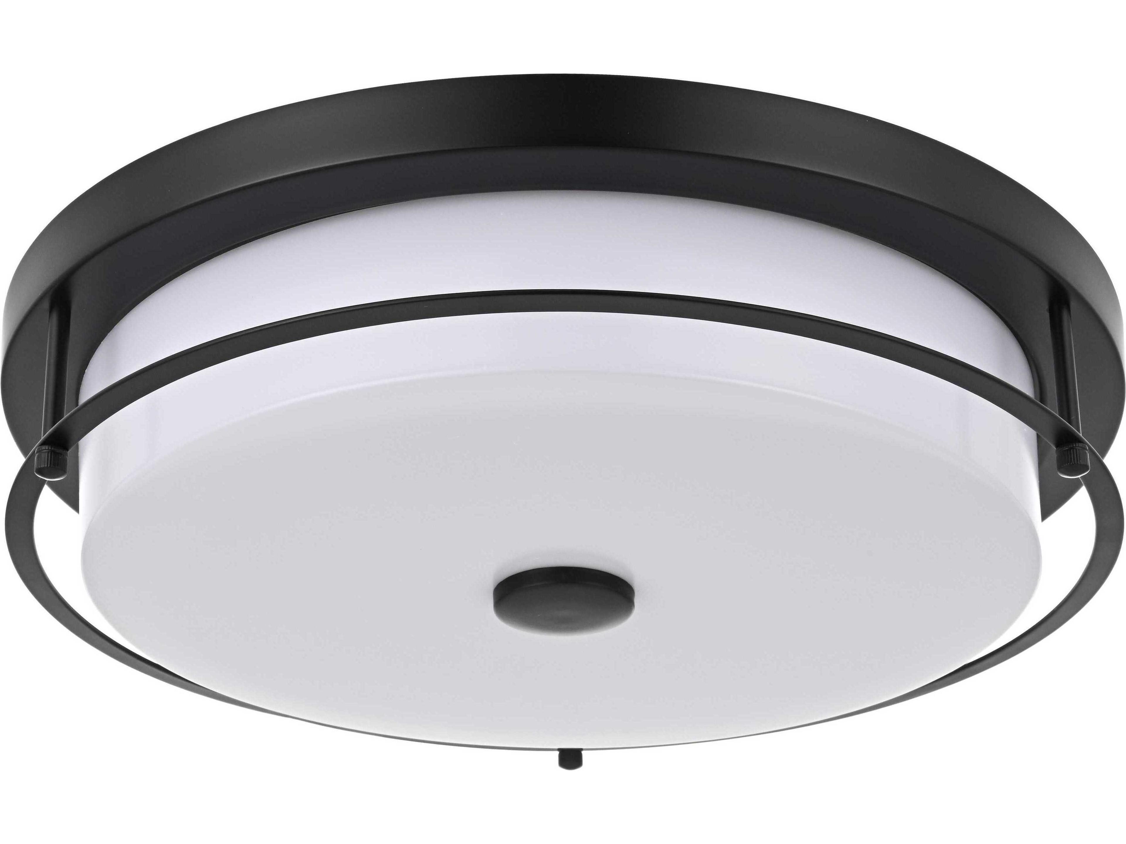 Elegant Lighting Kolson 1-Light Black Round Flush Mount
