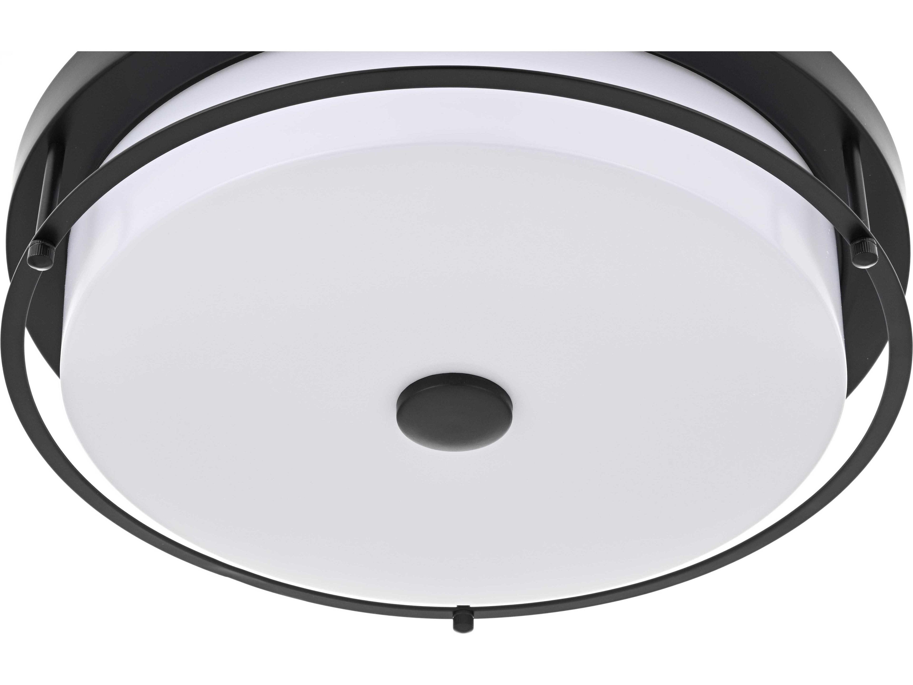 Elegant Lighting Kolson 1-Light Black Round Flush Mount