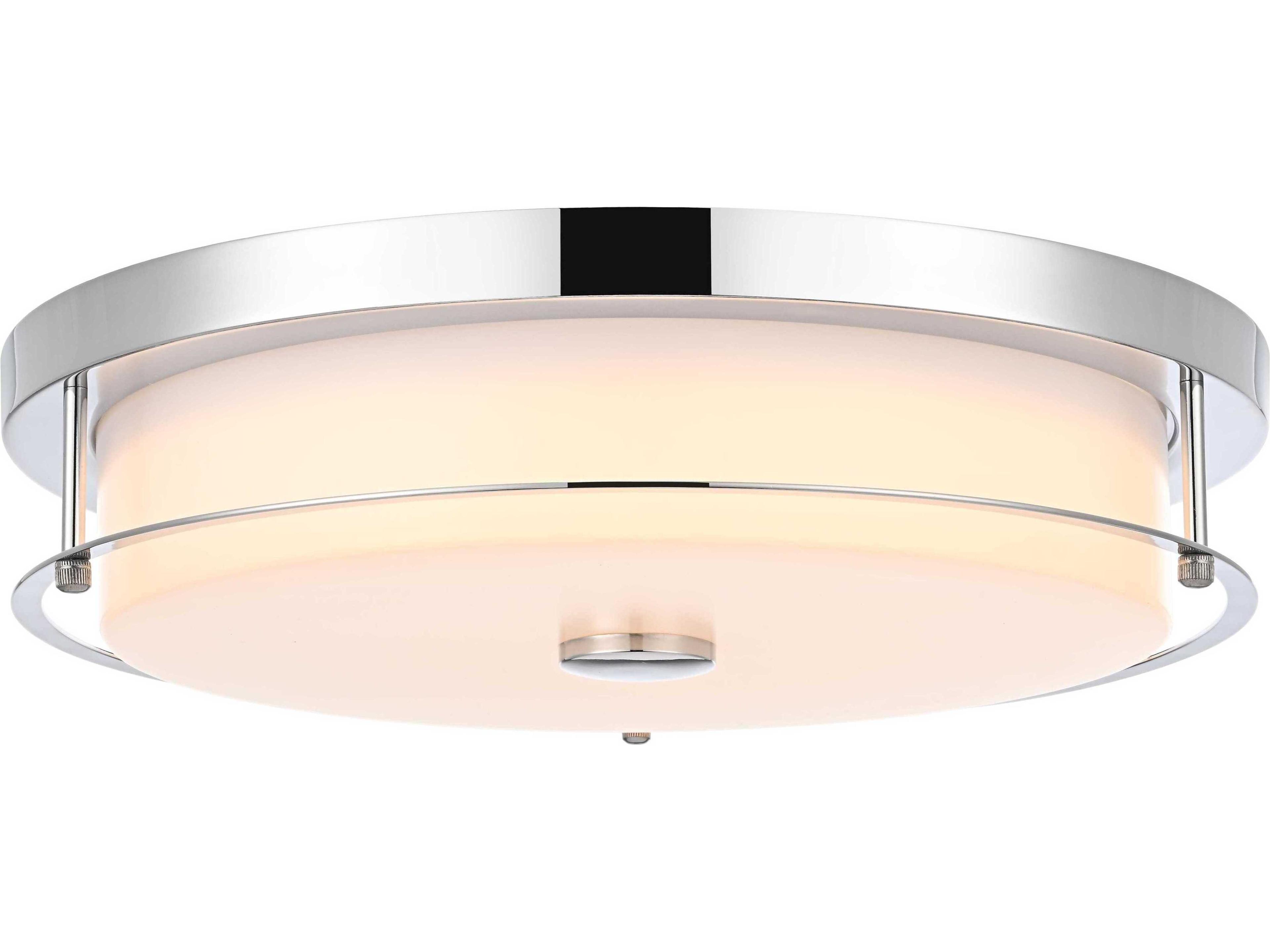 Kolson 1-Light Chrome Round Flush Mount