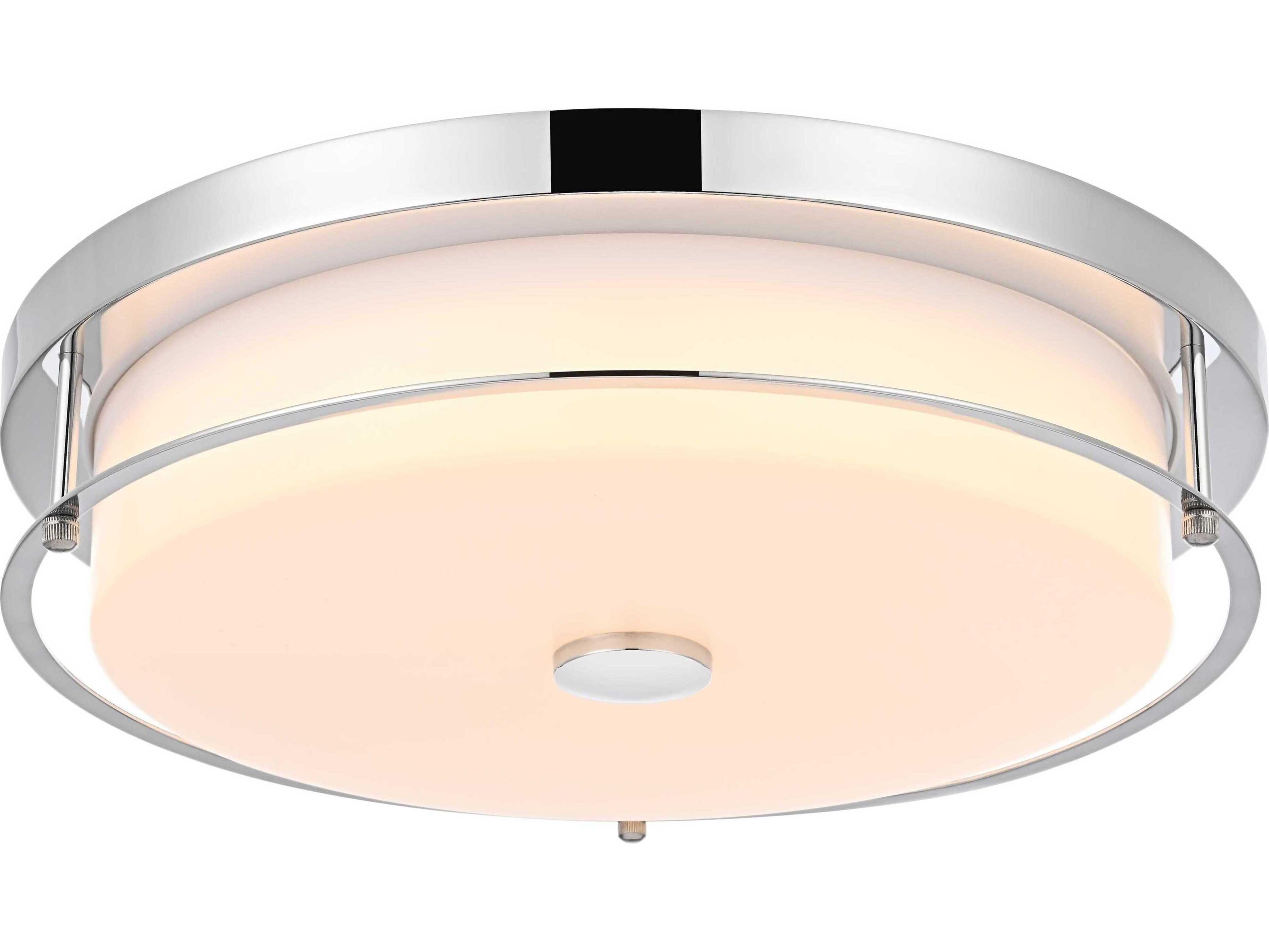 Elegant Lighting Kolson 1-Light Chrome Round Flush Mount