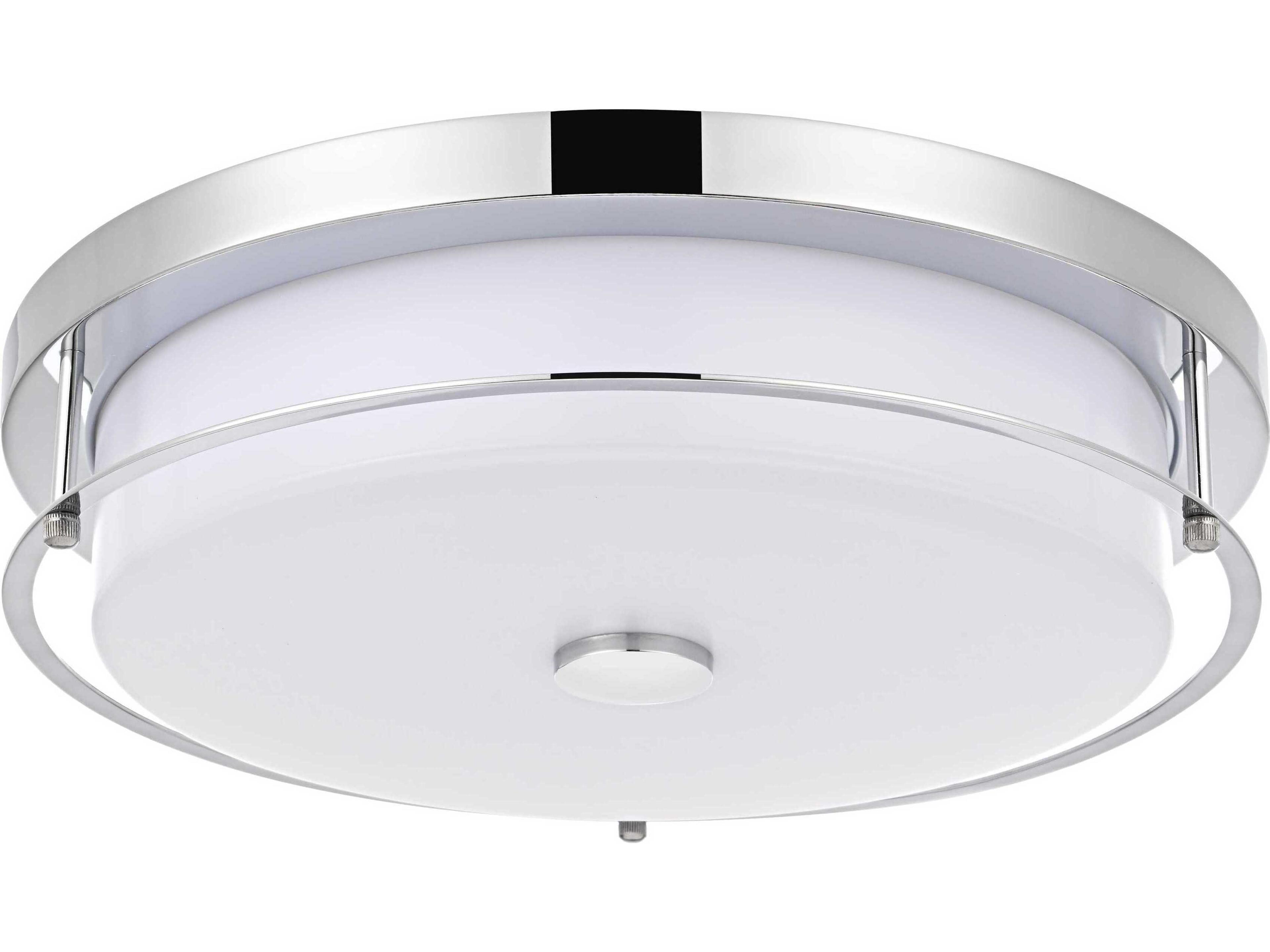 Elegant Lighting Kolson 1-Light Chrome Round Flush Mount