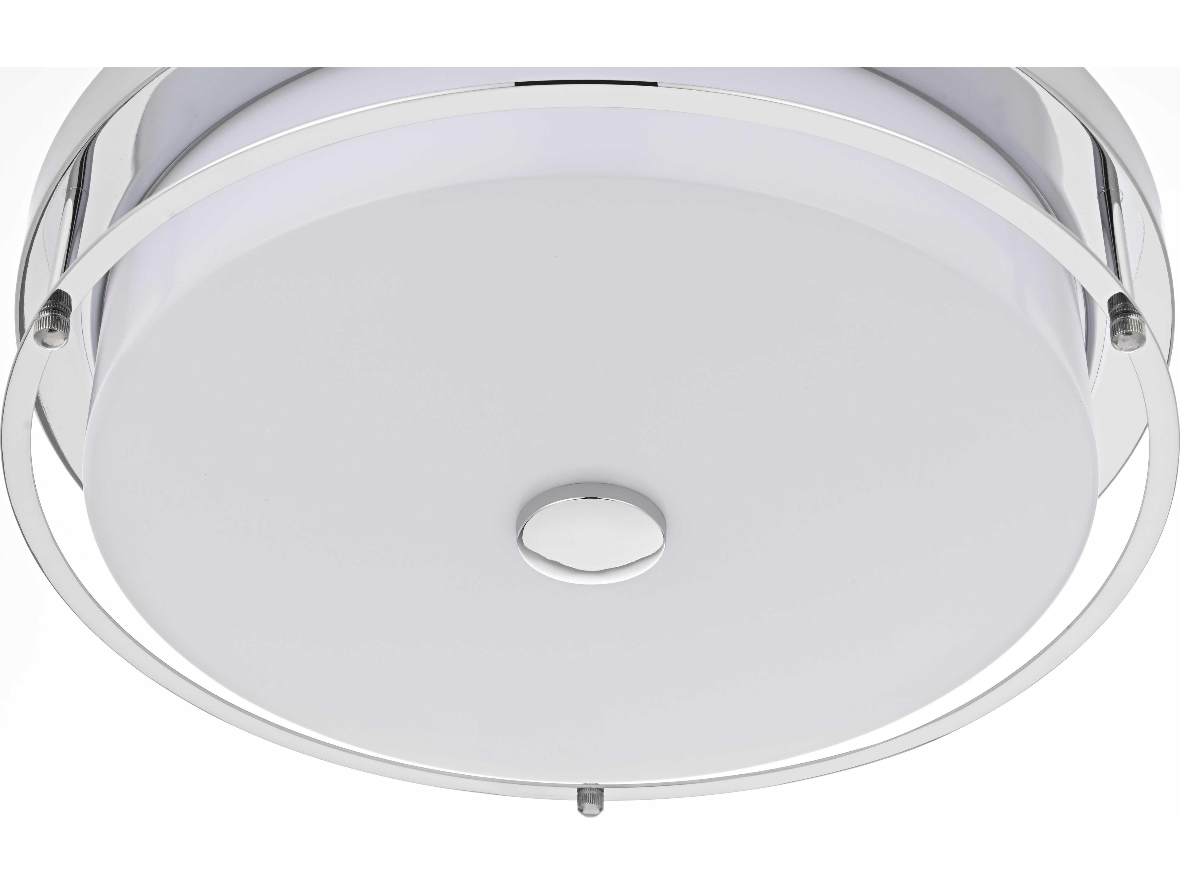 Elegant Lighting Kolson 1-Light Chrome Round Flush Mount