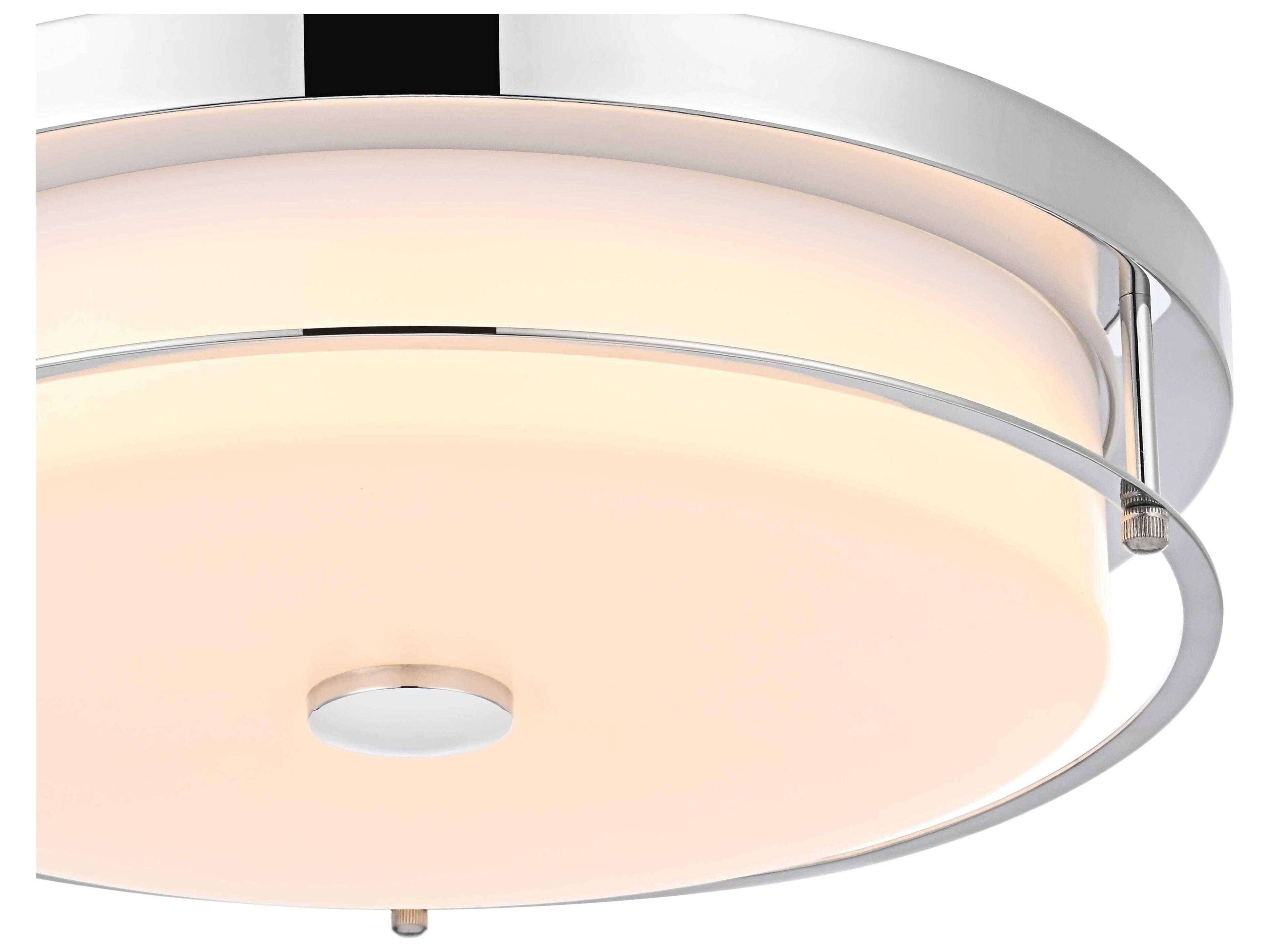 Elegant Lighting Kolson 1-Light Chrome Round Flush Mount