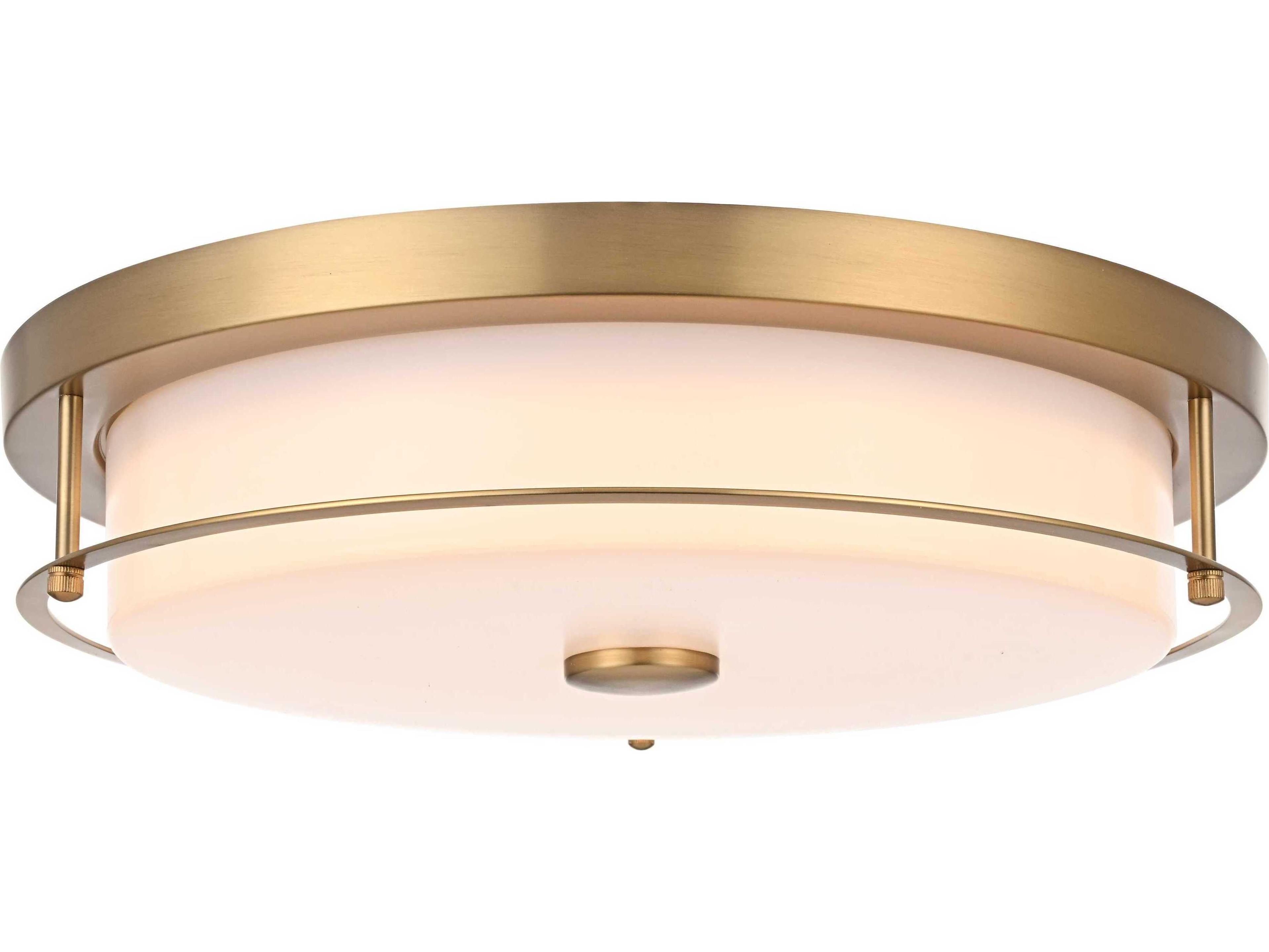 Kolson 1-Light Satin Gold Round Flush Mount