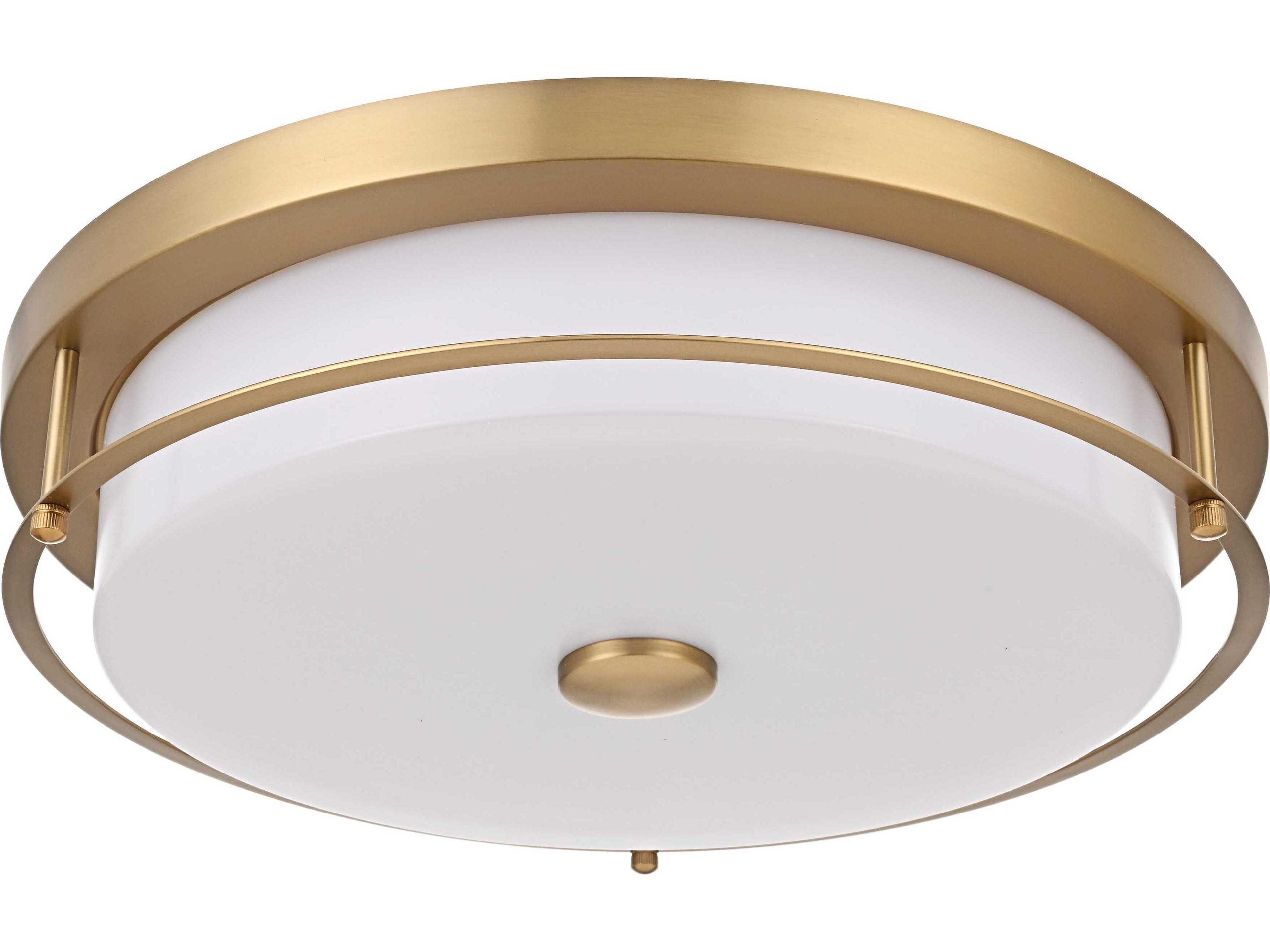 Elegant Lighting Kolson 1-Light Satin Gold Round Flush Mount