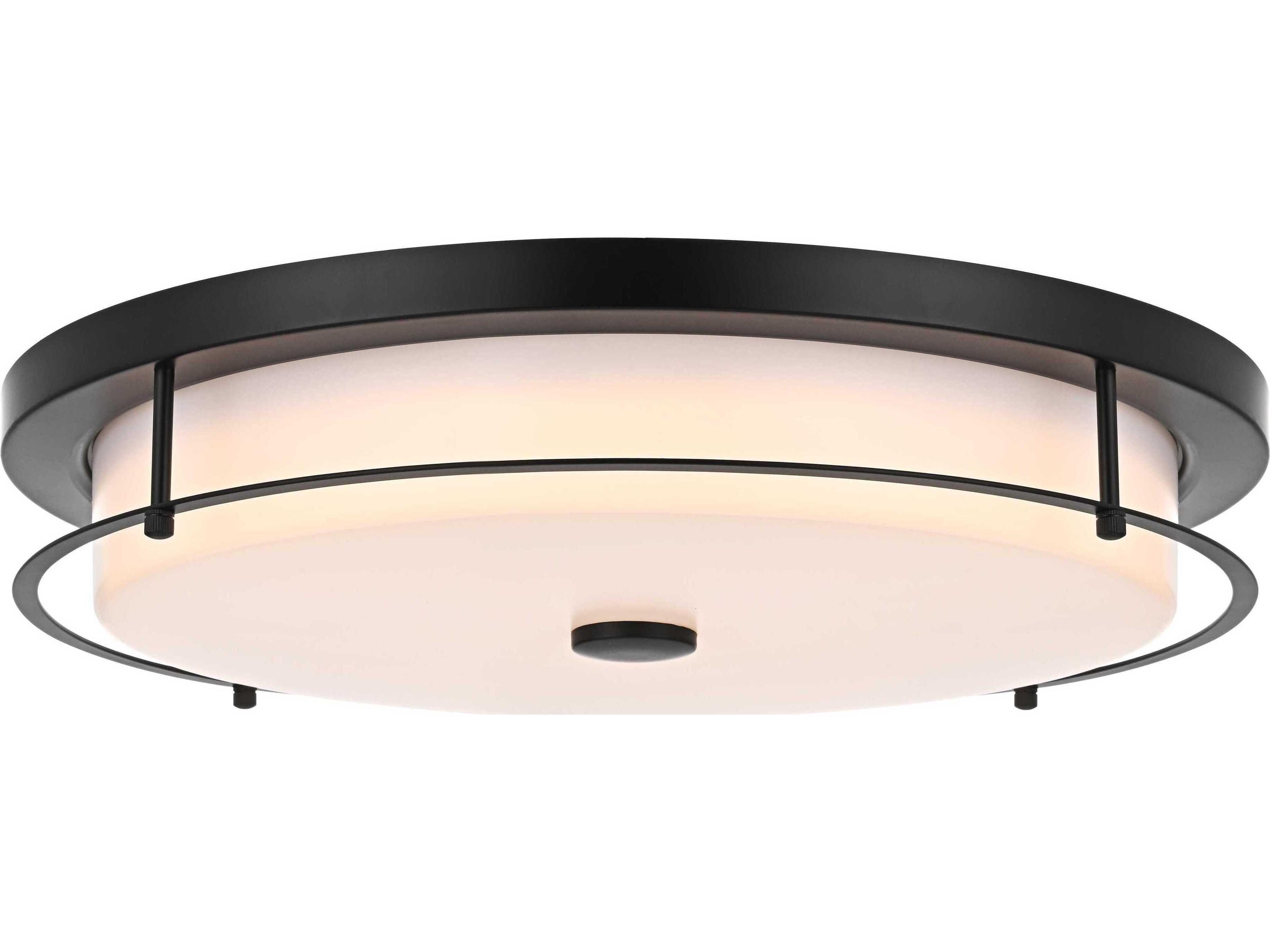 Kolson 1-Light Black Round Flush Mount