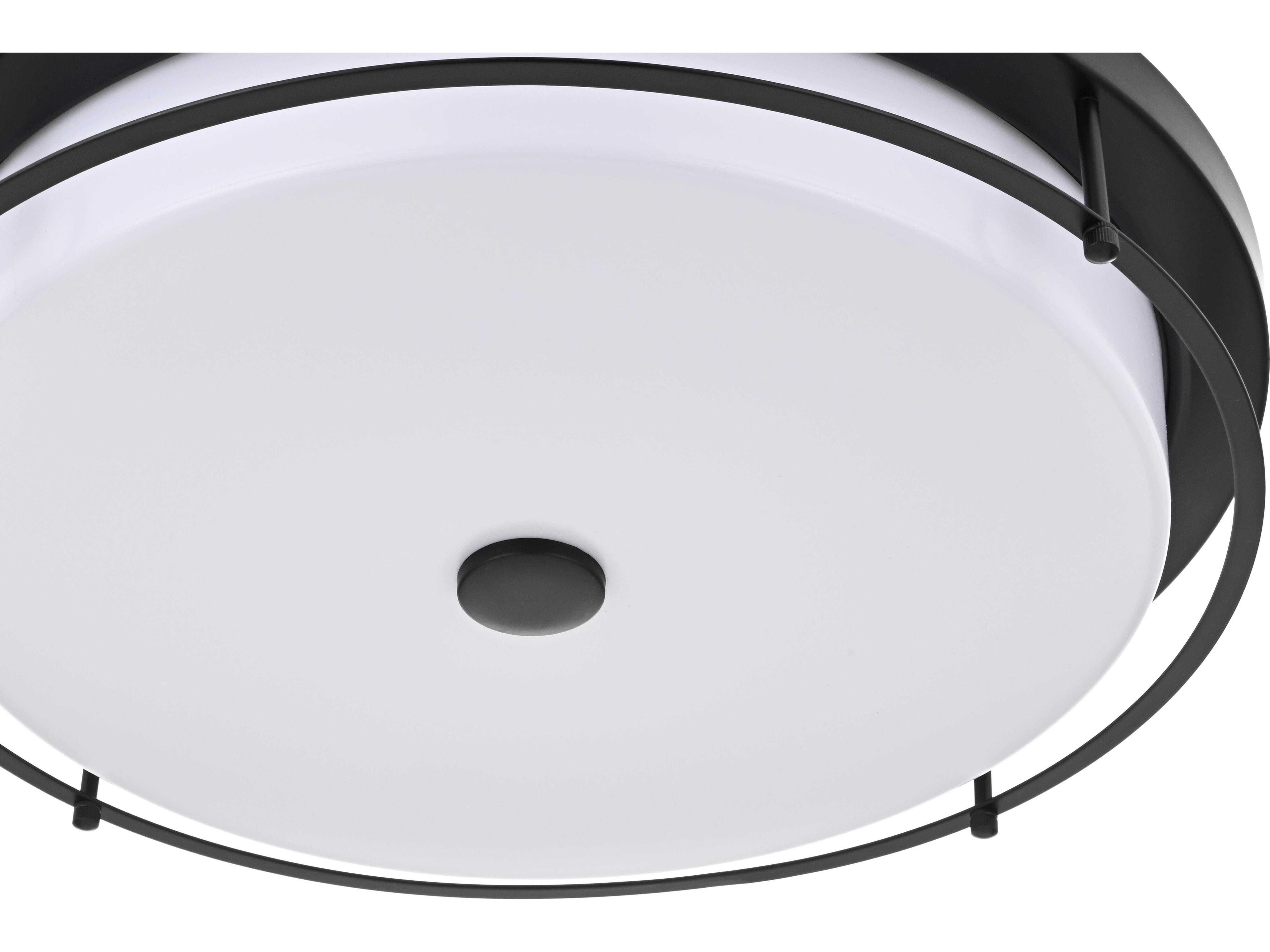 Elegant Lighting Kolson 1-Light Black Round Flush Mount