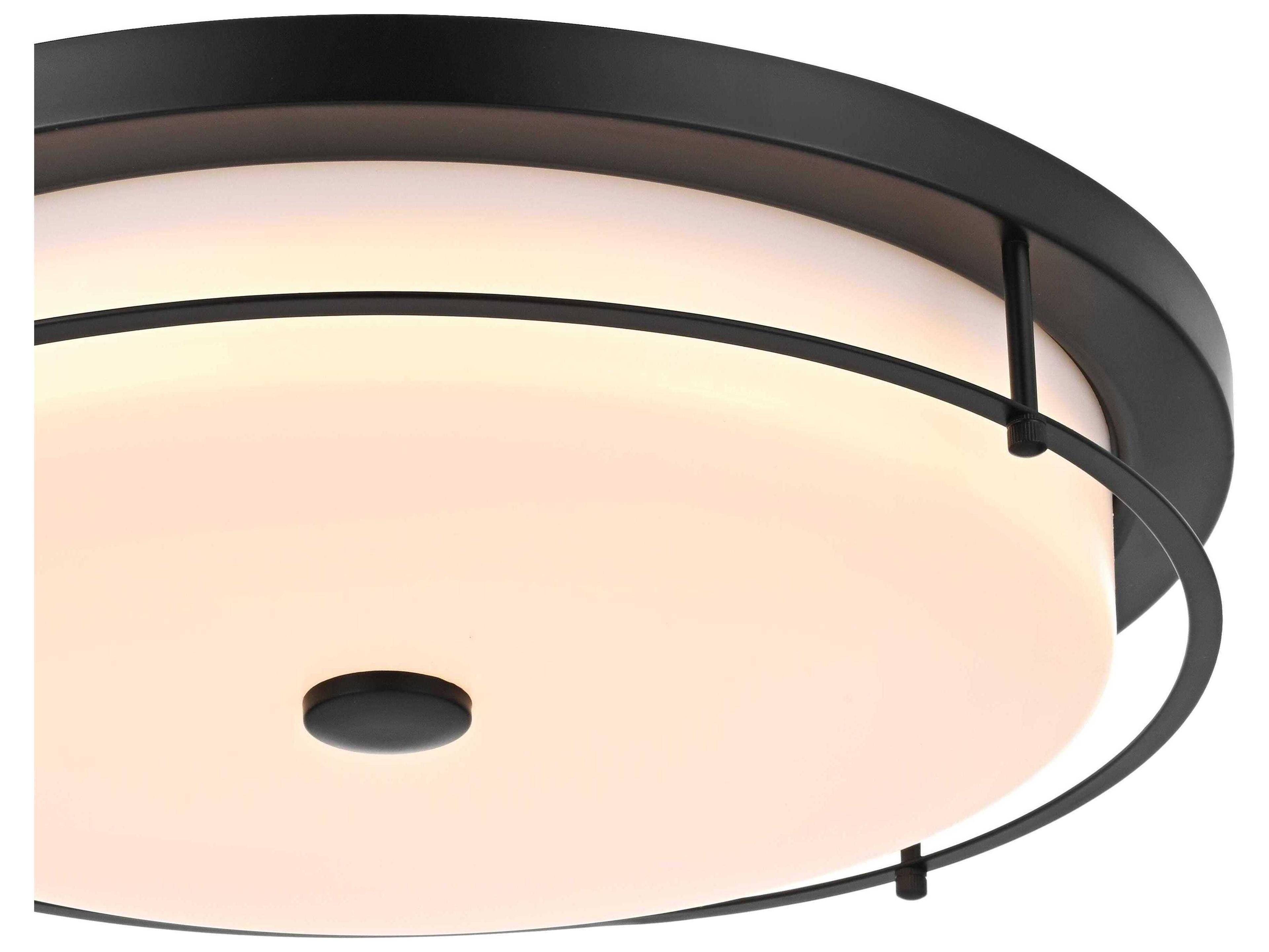 Elegant Lighting Kolson 1-Light Black Round Flush Mount