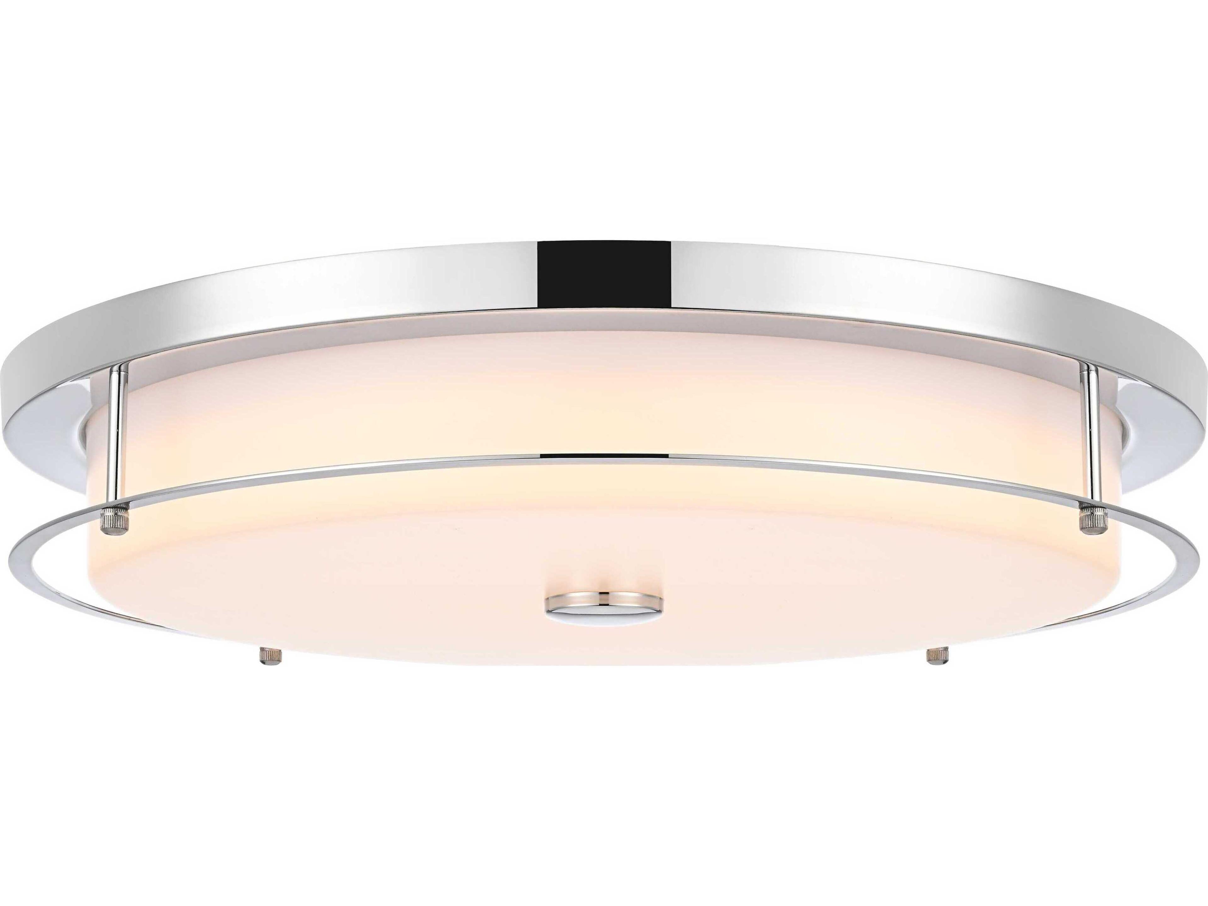 Elegant Lighting Kolson 1-Light Chrome Round Flush Mount