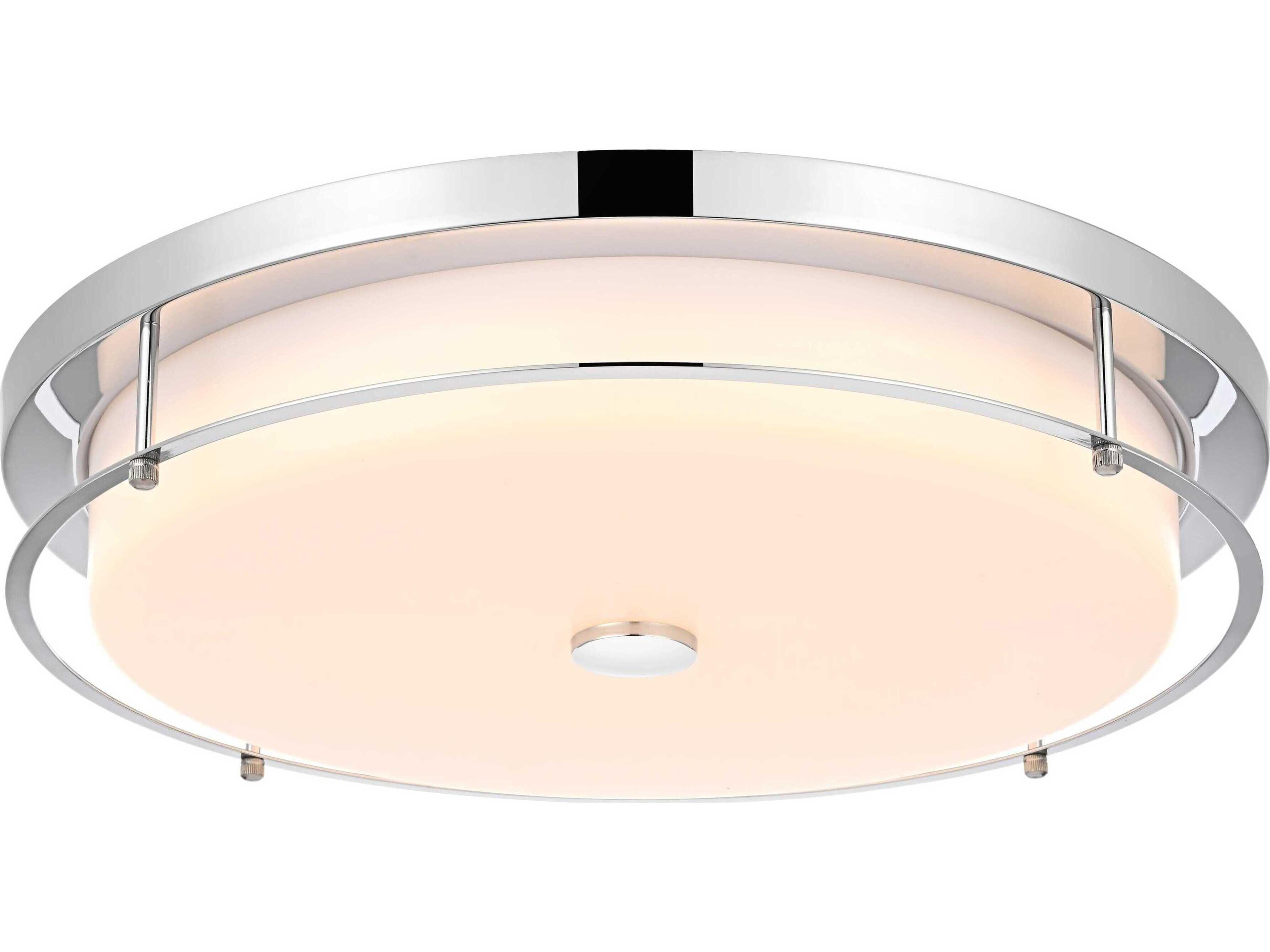 Elegant Lighting Kolson 1-Light Chrome Round Flush Mount