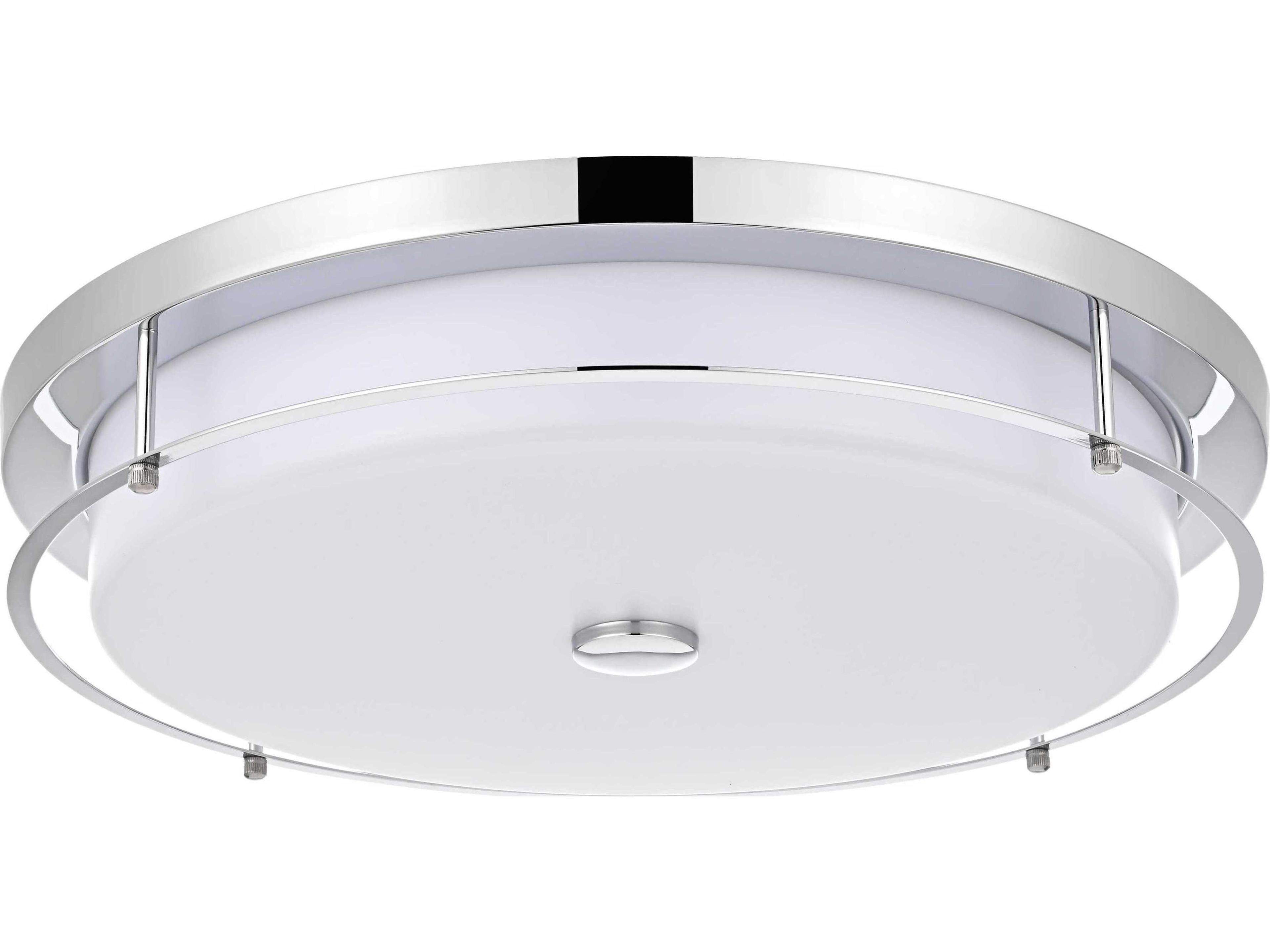 Elegant Lighting Kolson 1-Light Chrome Round Flush Mount