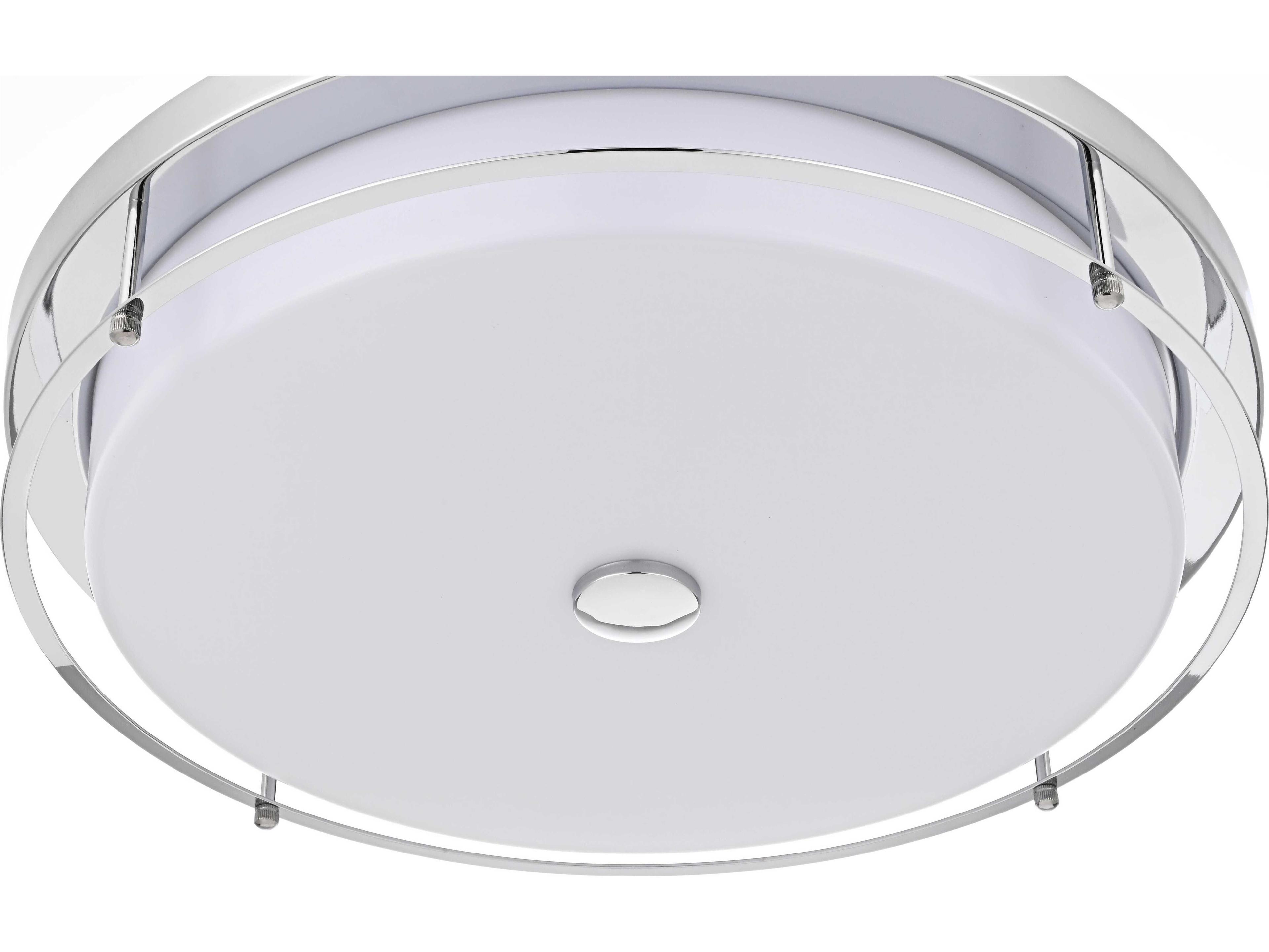 Elegant Lighting Kolson 1-Light Chrome Round Flush Mount