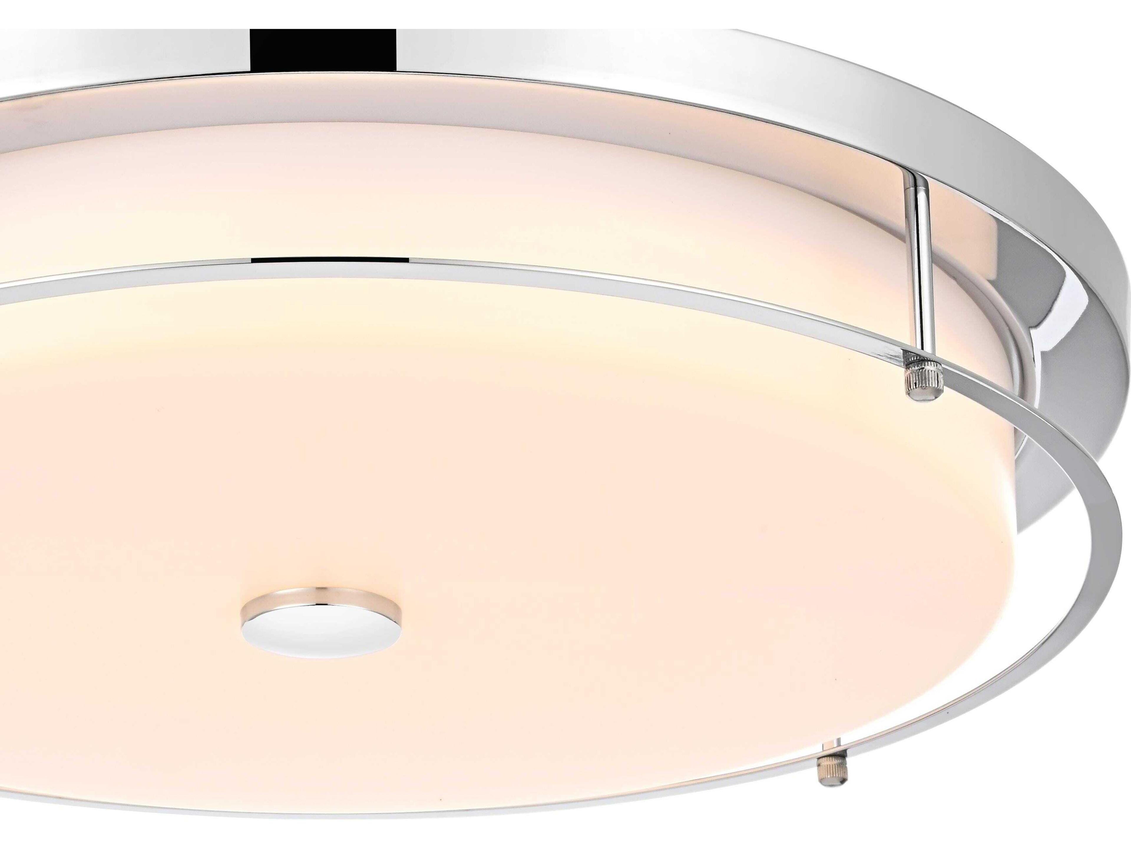 Elegant Lighting Kolson 1-Light Chrome Round Flush Mount