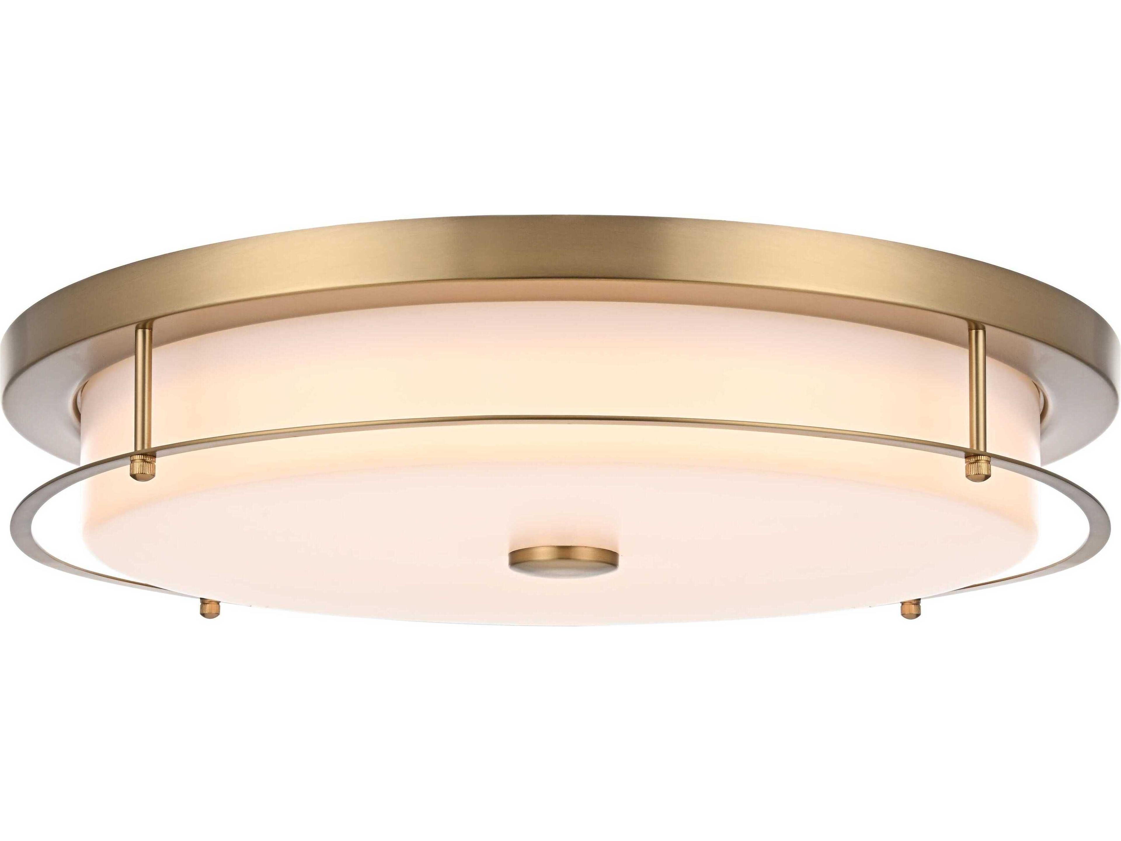 Kolson 1-Light Satin Gold Round Flush Mount